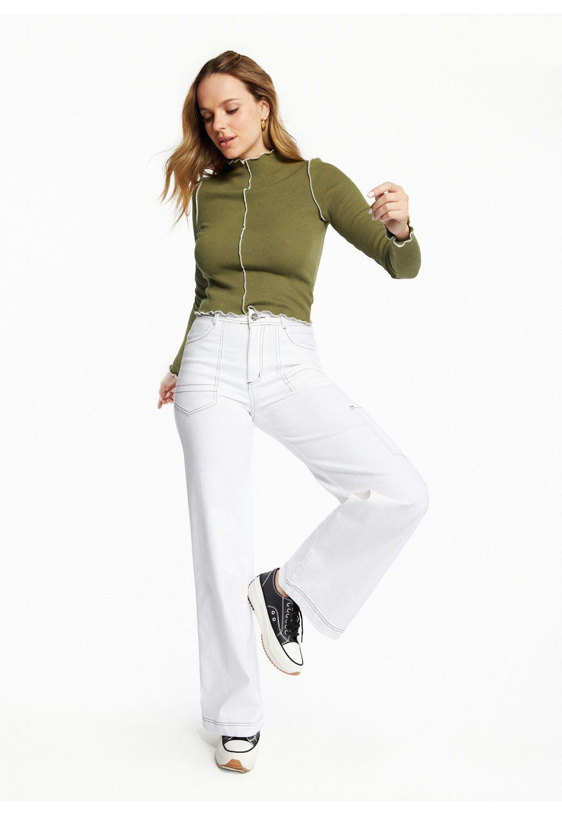 Pantalón Olaya Wide Hilo Contratono Color Crudo Efesis-0