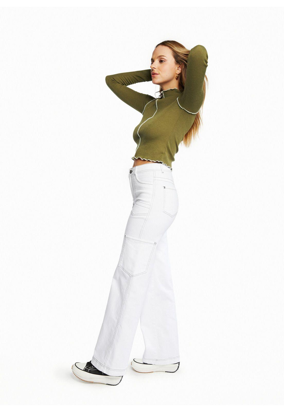 Pantalón Olaya Wide Hilo Contratono Color Crudo Efesis-1