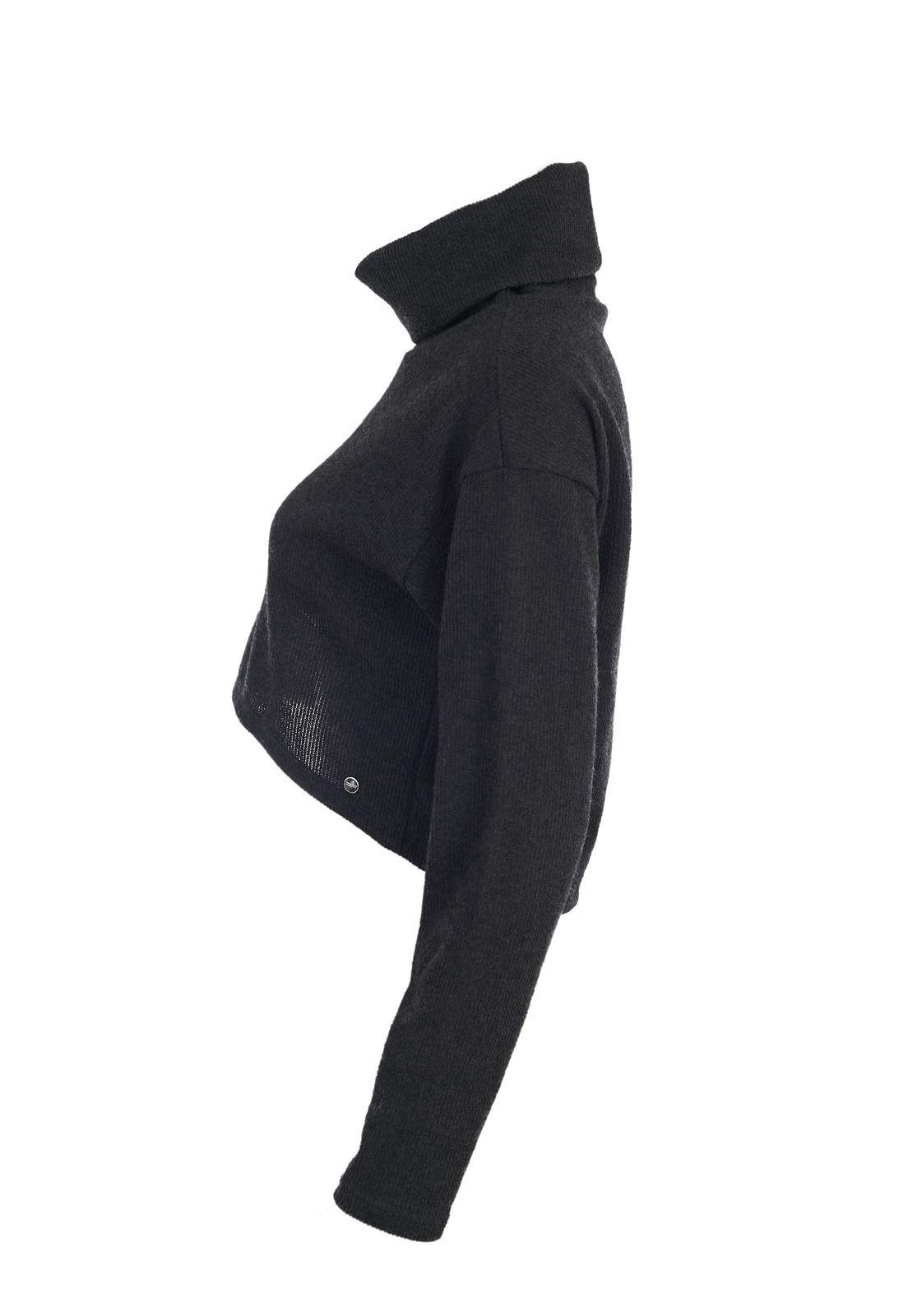 Sweater Ana Crop Cuello Alto Negro Efesis-6