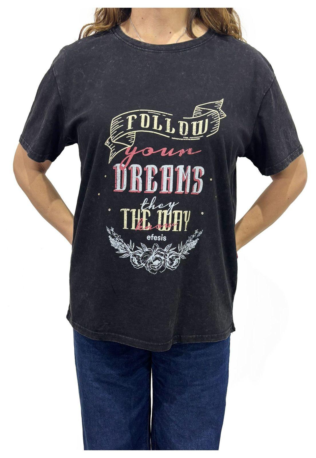 POLERA IKER REGULAR ESTAMPADA NEGRO EFESIS-0