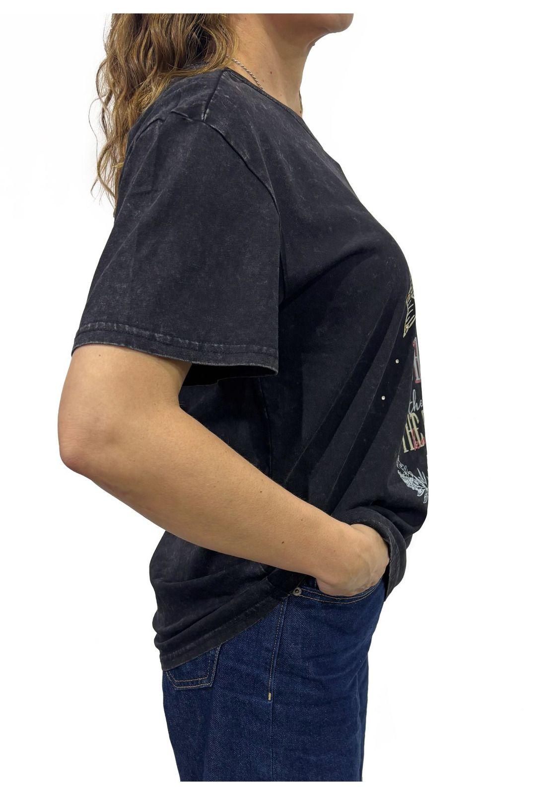 POLERA IKER REGULAR ESTAMPADA NEGRO EFESIS-1