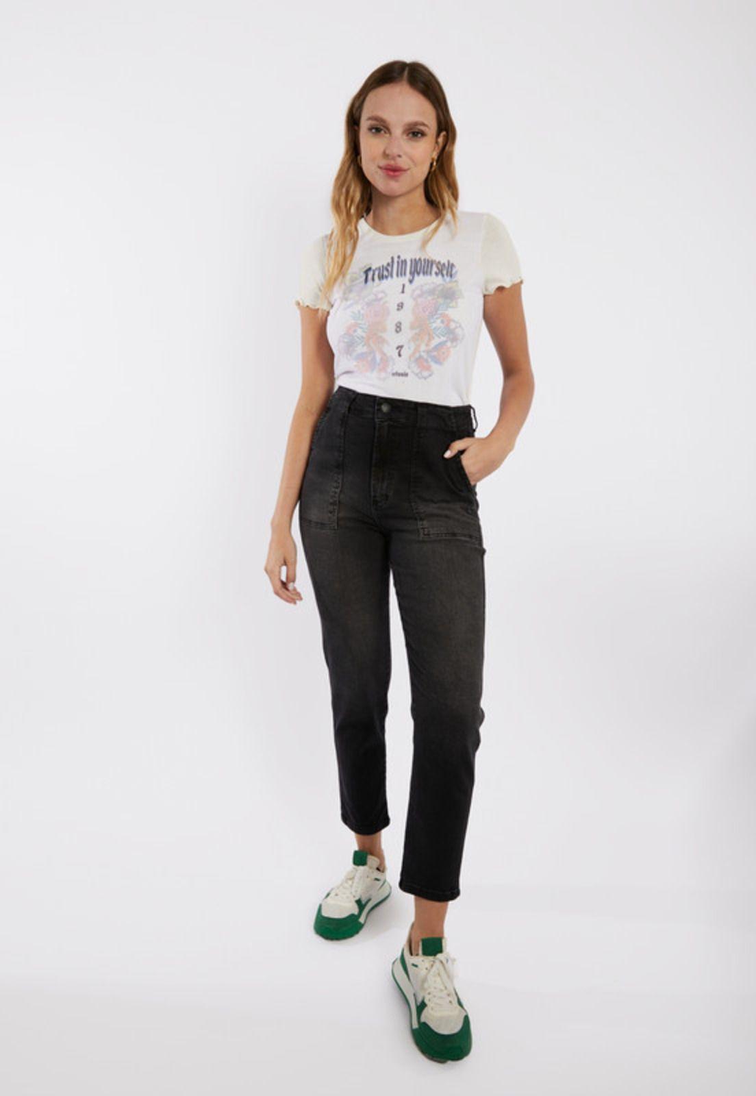 Jeans Slouchy Cargo Dara Negro-0