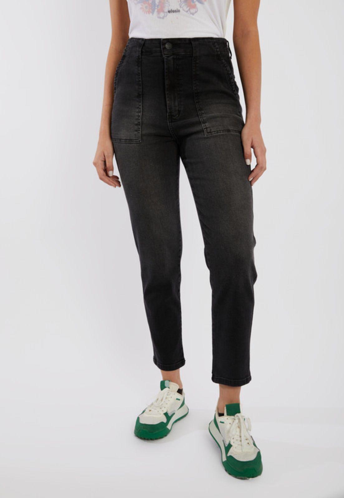 Jeans Slouchy Cargo Dara Negro-1