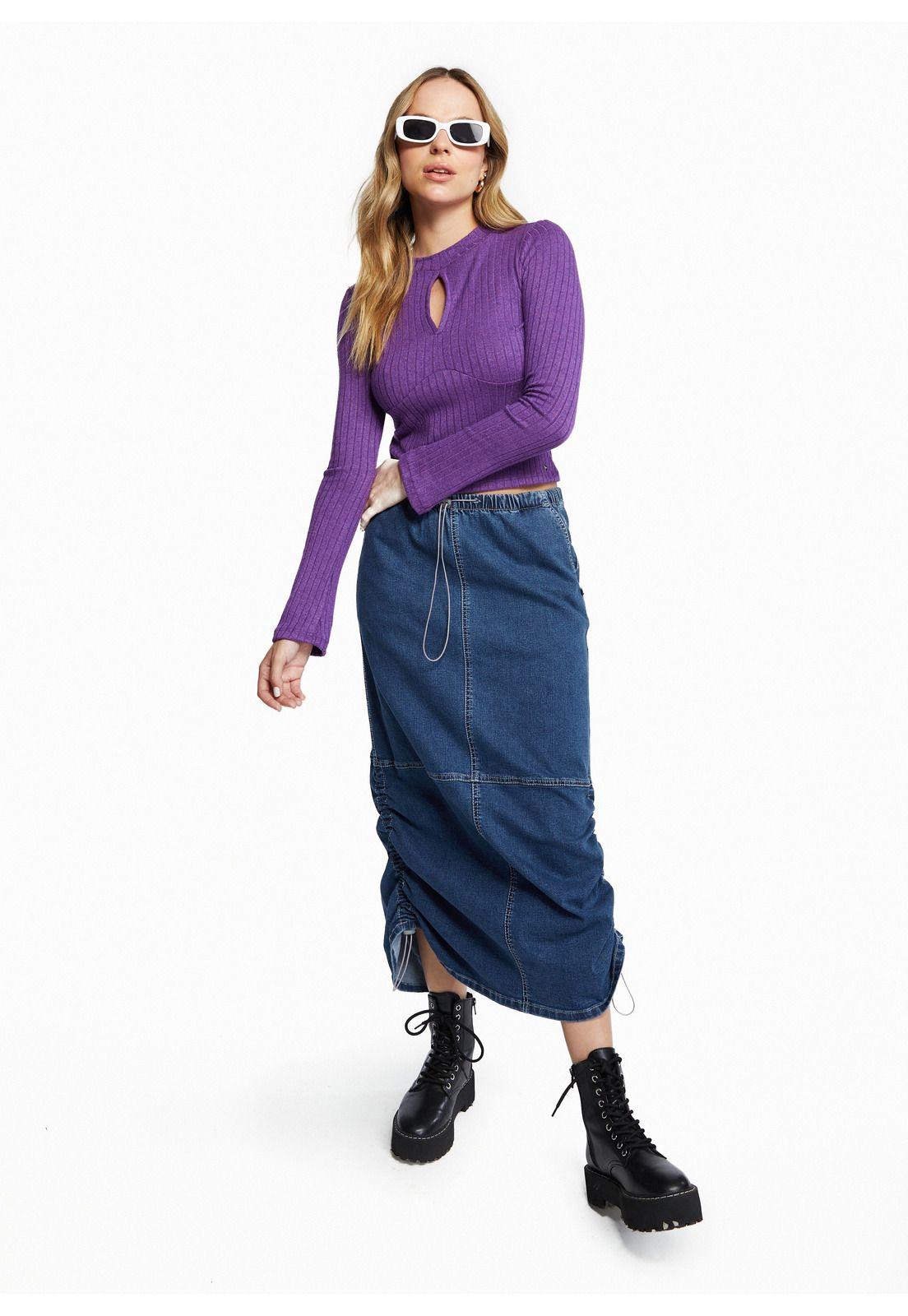 Sweater Pia Regular Abertura Escote Morada Efesis-1