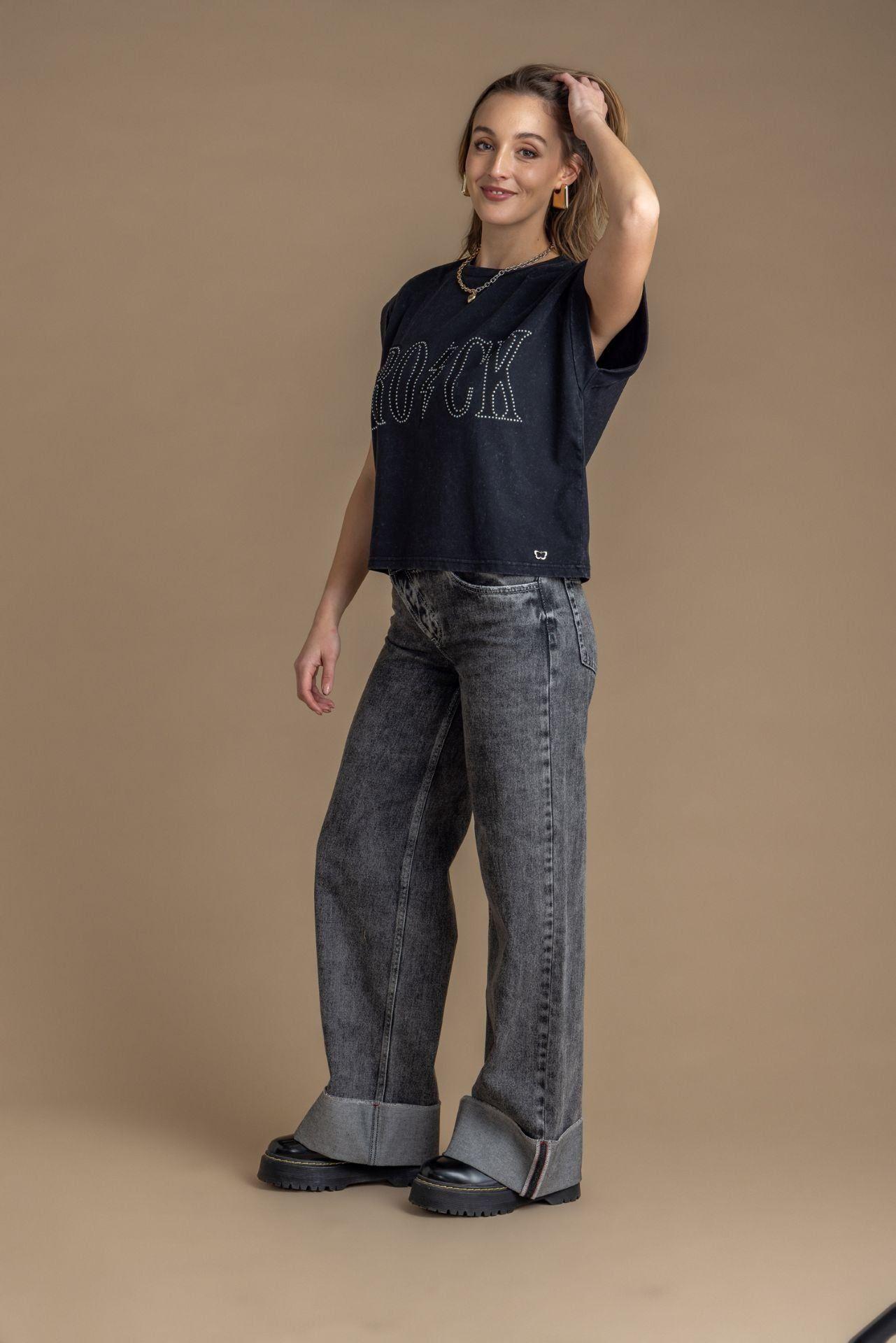 Jeans Nina Wide Pretina Caída Roll Up Gris Efesis-0