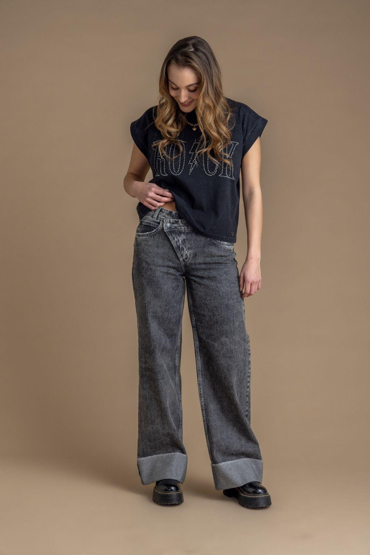 Jeans Nina Wide Pretina Caída Roll Up Gris Efesis-1