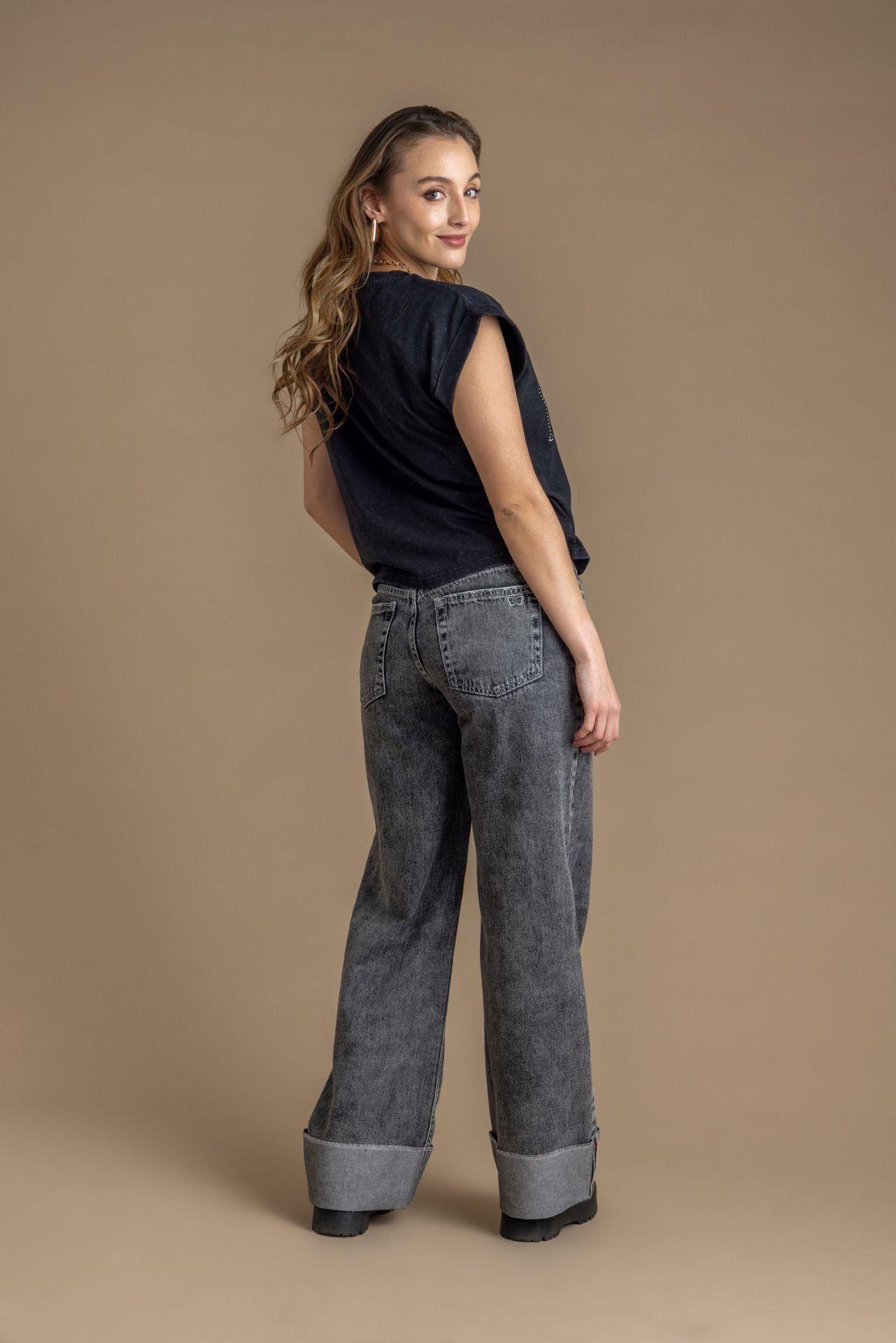 Jeans Nina Wide Pretina Caída Roll Up Gris Efesis-4