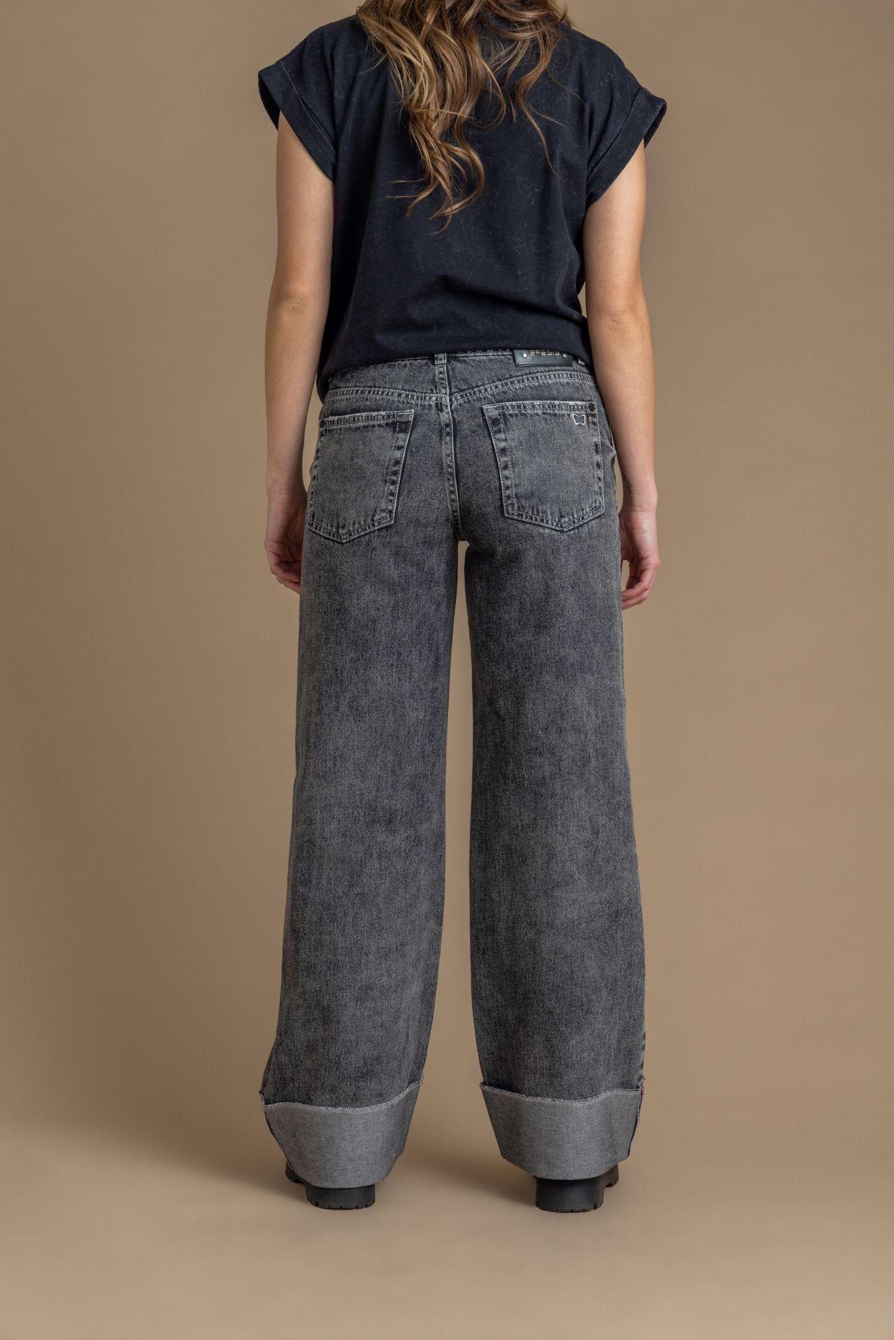 Jeans Nina Wide Pretina Caída Roll Up Gris Efesis-5