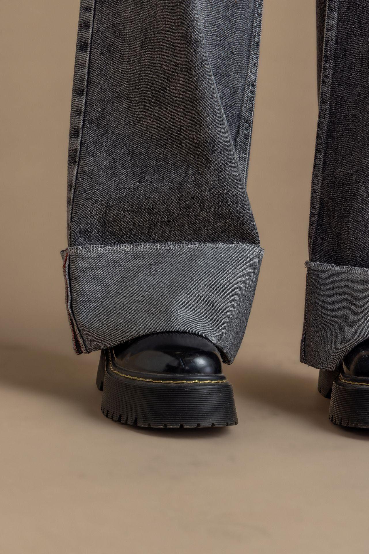 Jeans Nina Wide Pretina Caída Roll Up Gris Efesis-6