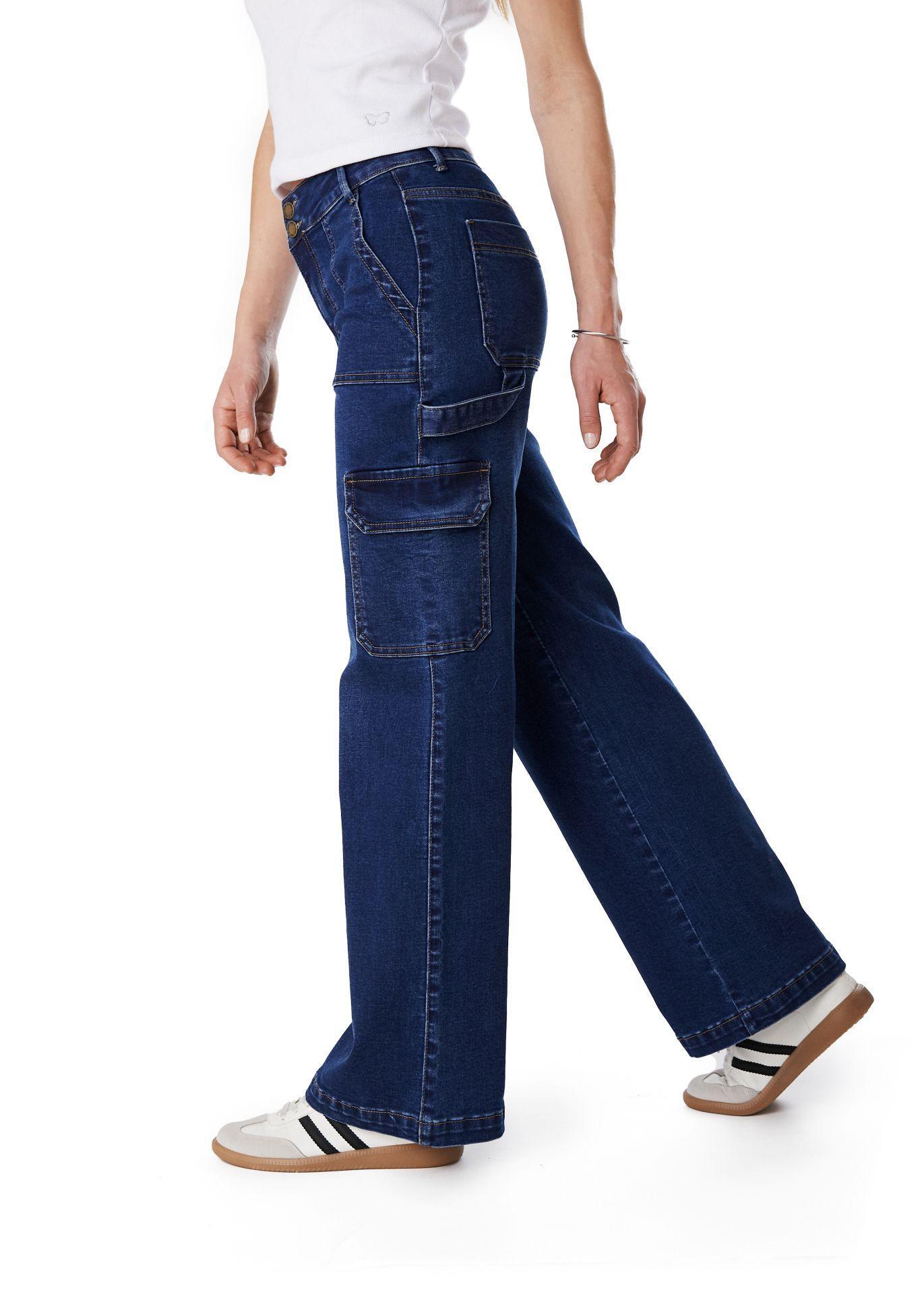 Jeans Naos Palazzo Cargo Azul Medio-2