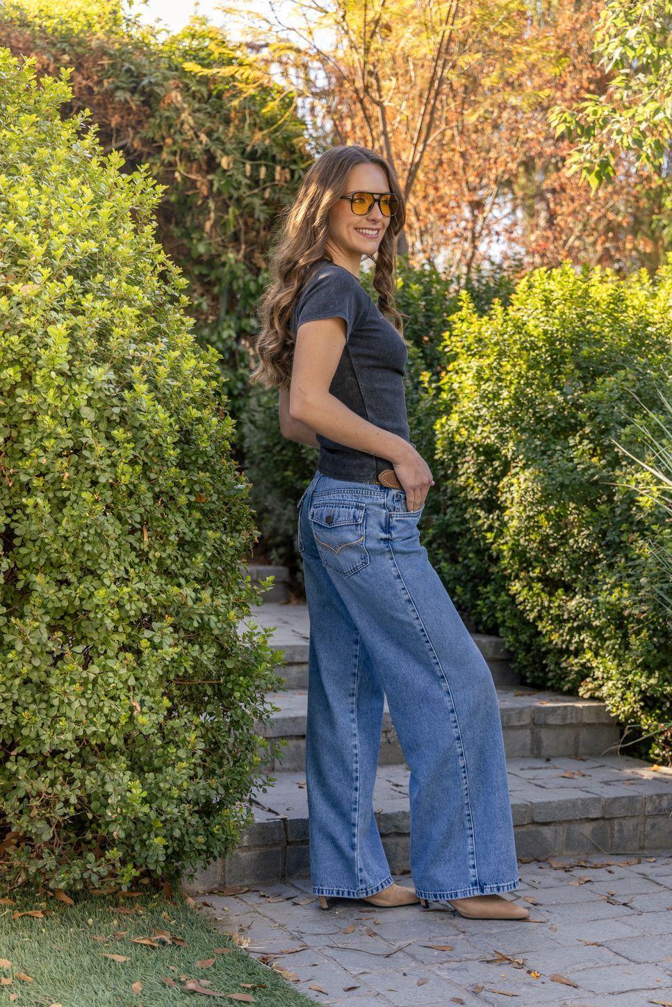 Jeans Ciapino Straight Bordado Bolsillos Azul Efesis-0