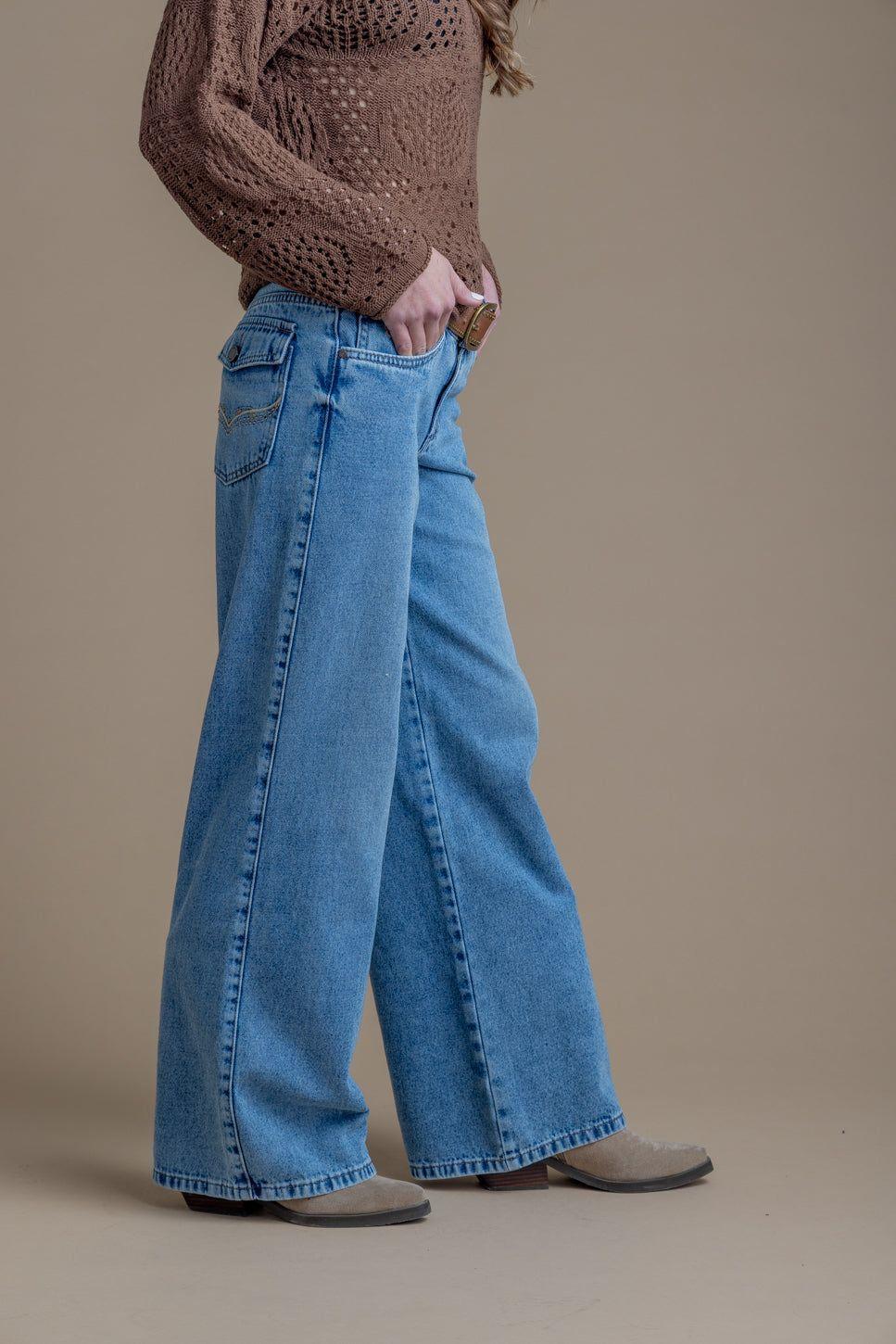 Jeans Ciapino Straight Bordado Bolsillos Azul Efesis-2