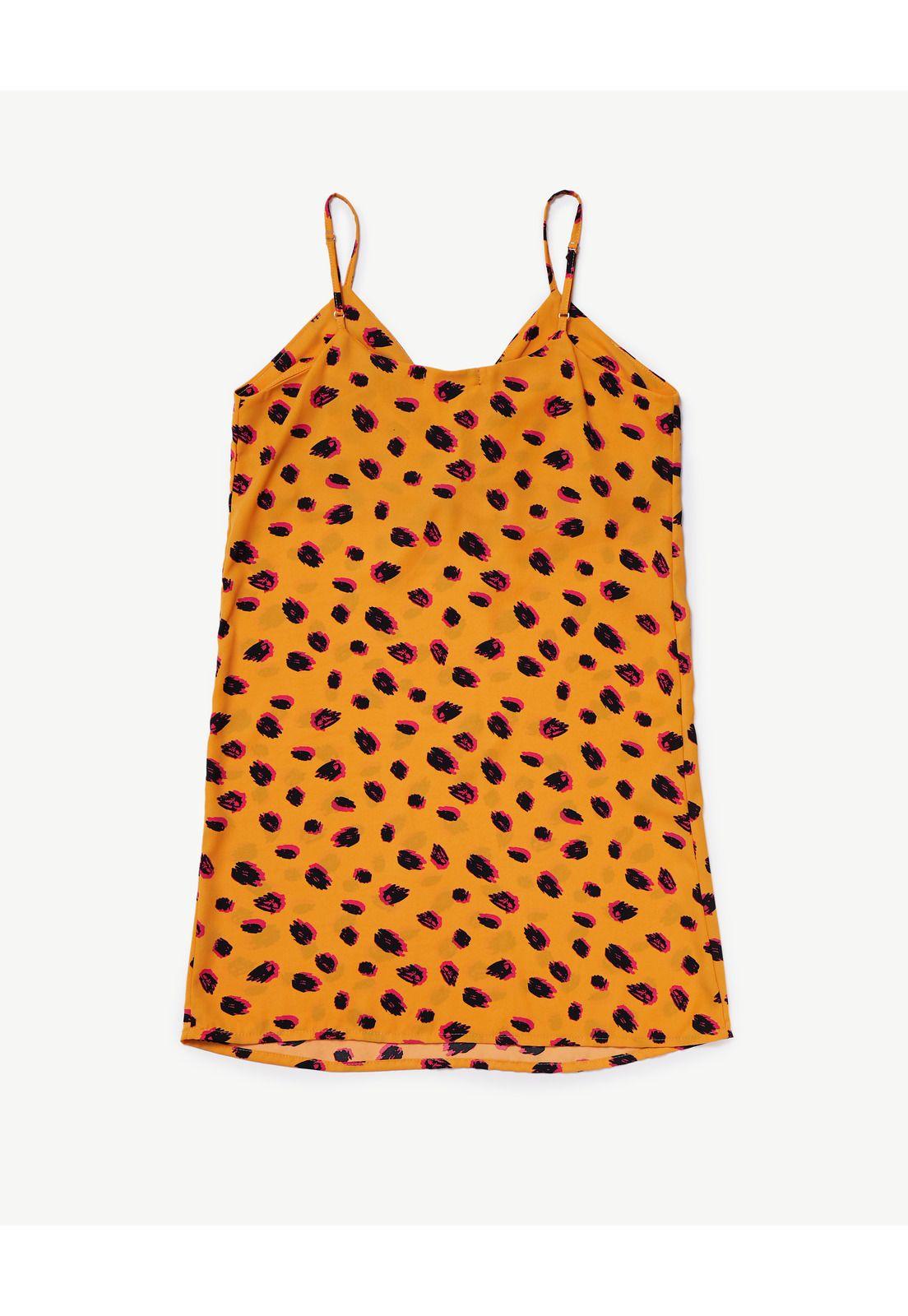 Vestido Lauri Pabilos y Recogido en Escote Color Mostaza Efesis-1