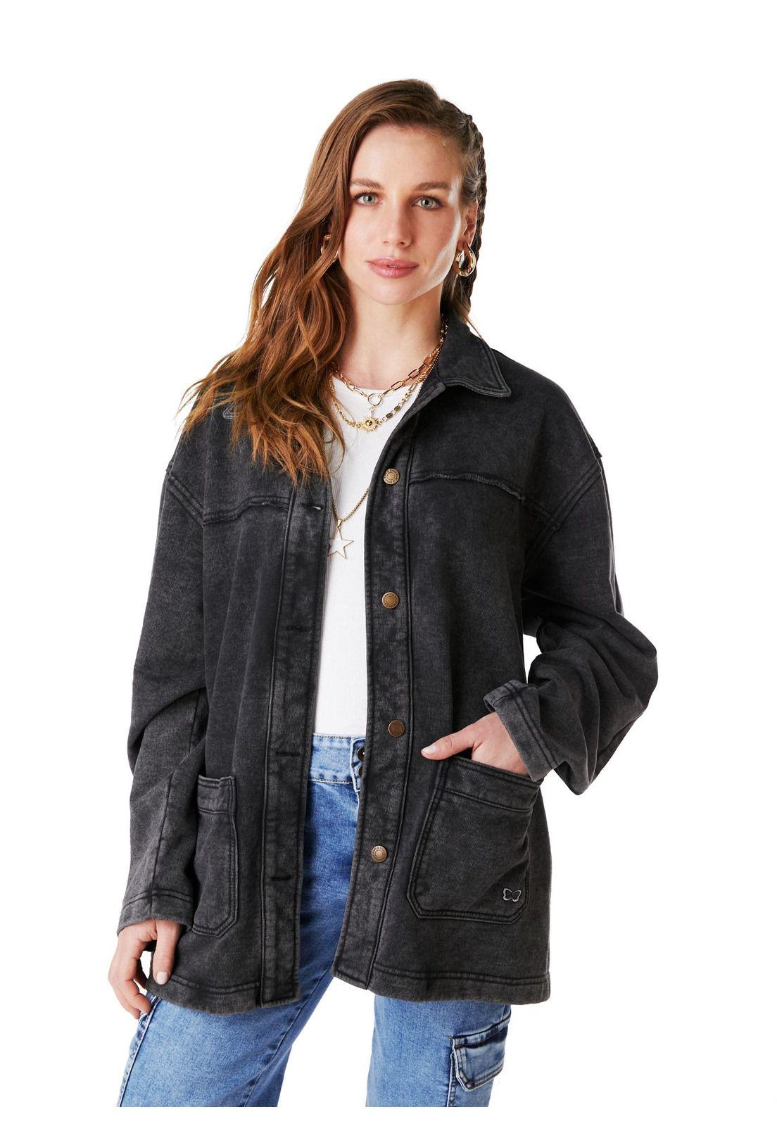 POLERÓN KENNY OVERSIZE ABOTONADO GRAVILLADO GRAFITO EFESIS-1