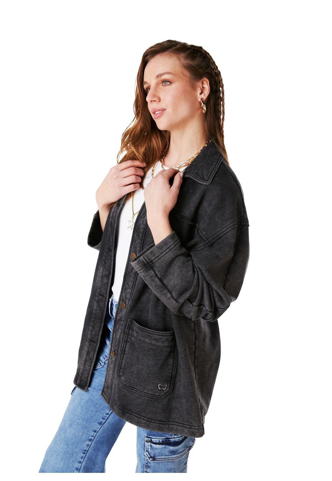 POLERÓN KENNY OVERSIZE ABOTONADO GRAVILLADO GRAFITO EFESIS-2