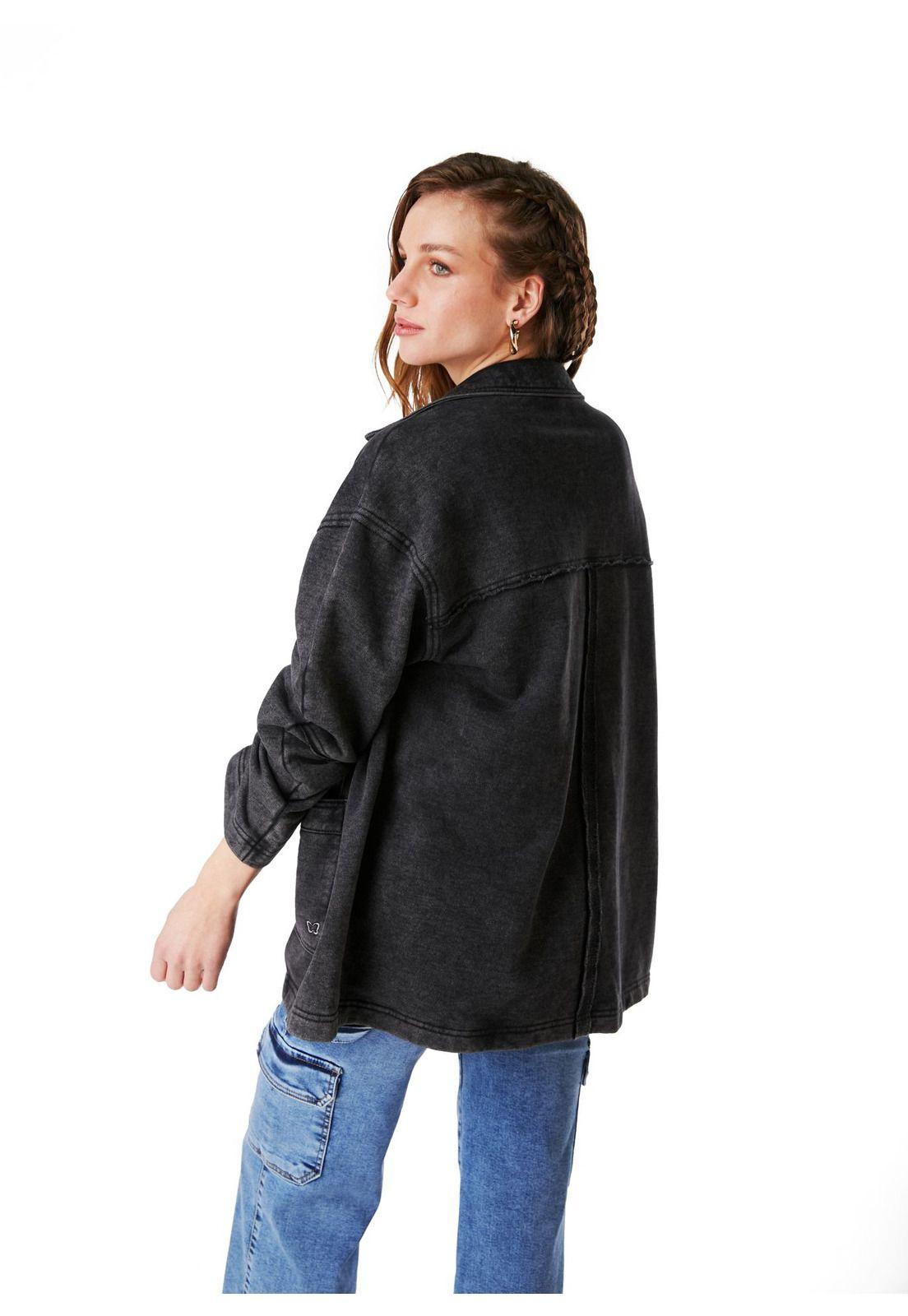 POLERÓN KENNY OVERSIZE ABOTONADO GRAVILLADO GRAFITO EFESIS-4