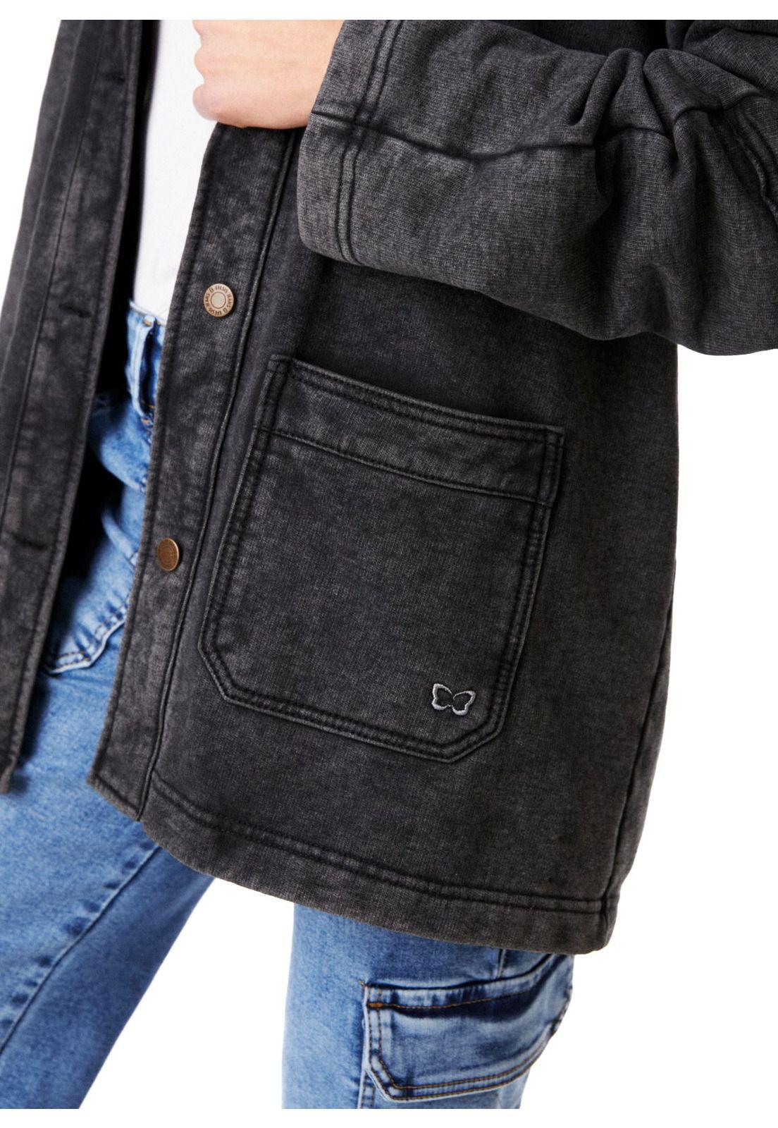 POLERÓN KENNY OVERSIZE ABOTONADO GRAVILLADO GRAFITO EFESIS-5