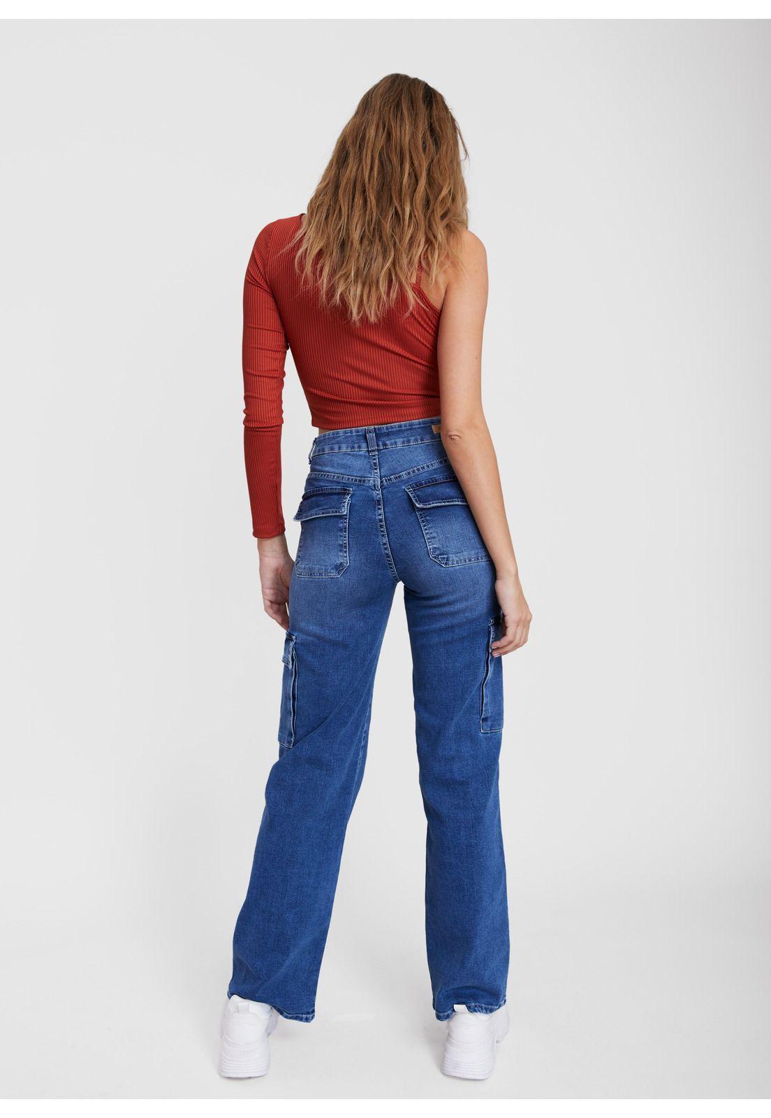 Jeans Lina Wide Cargo Azul Efesis-2