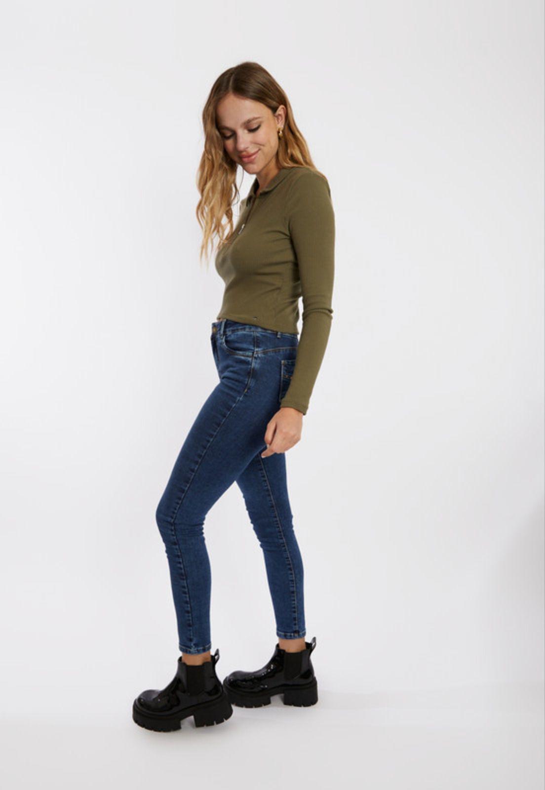 Jeans Skinny Bauti Push Up Y Tachas Azul-1