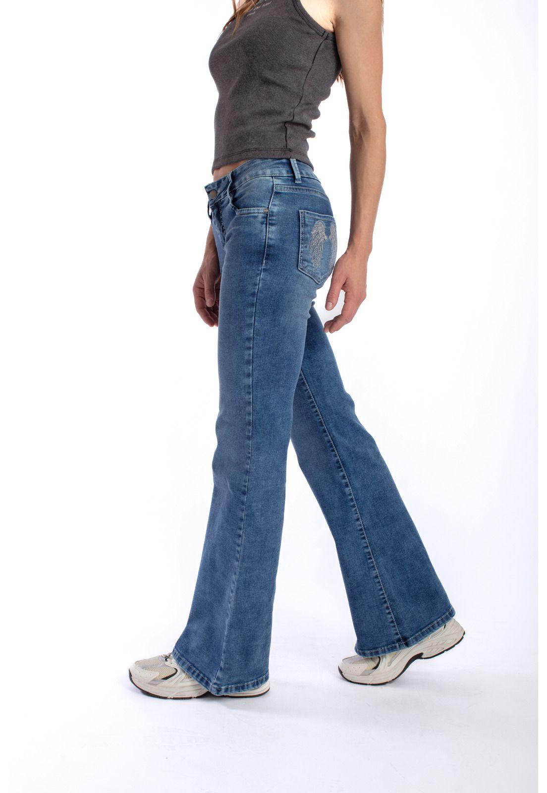 JEANS WINGS FLARE BORDADO ALAS AZUL MEDIO EFESIS-2