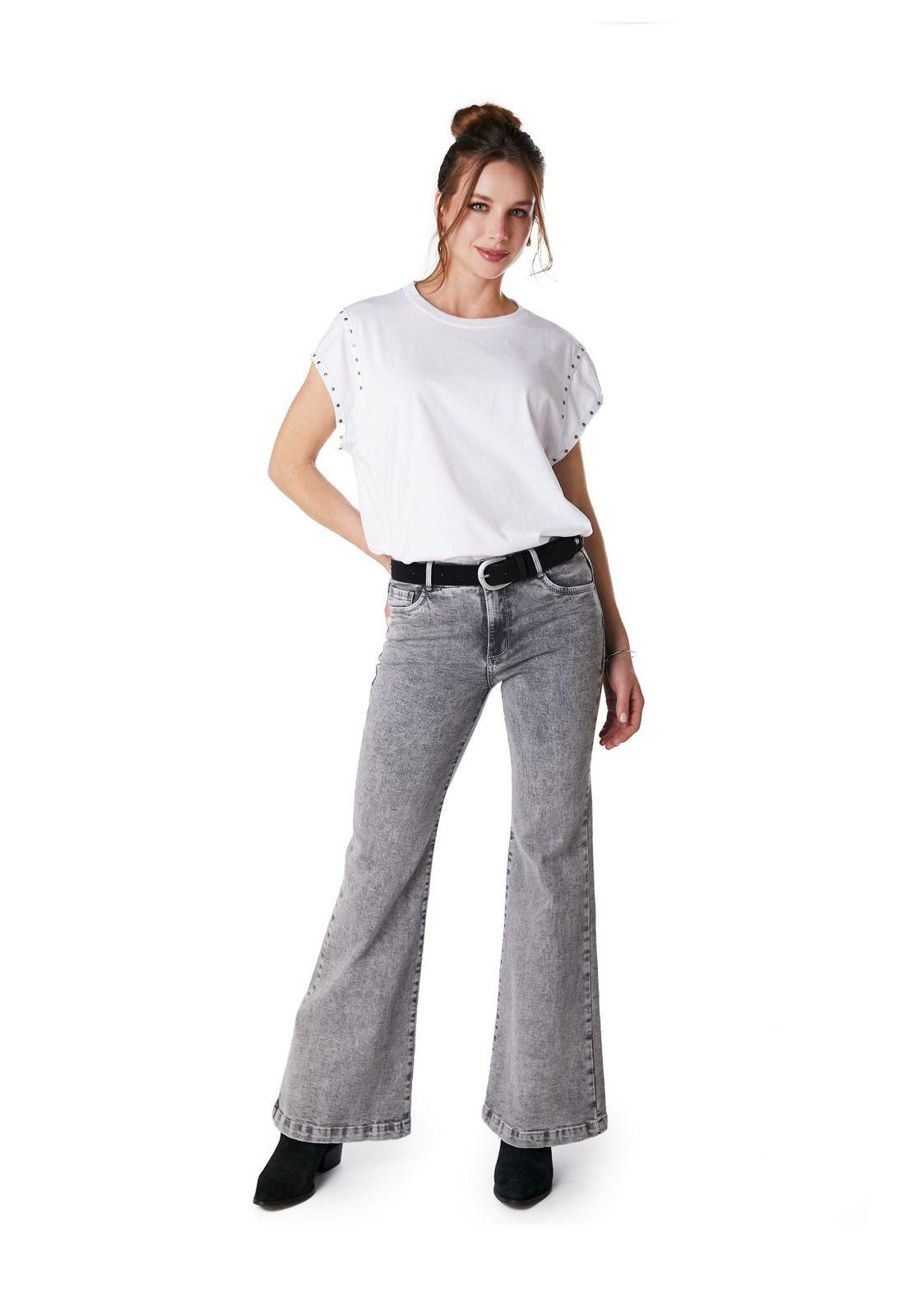 JEANS KENAI GRIS FLARE GRAVILLADO ESTRELLAS BOLSILLO EFESIS-0