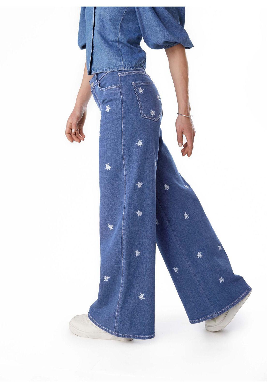 JEANS GAEL PALAZZO FLORES BORDADAS AZUL EFESIS-1