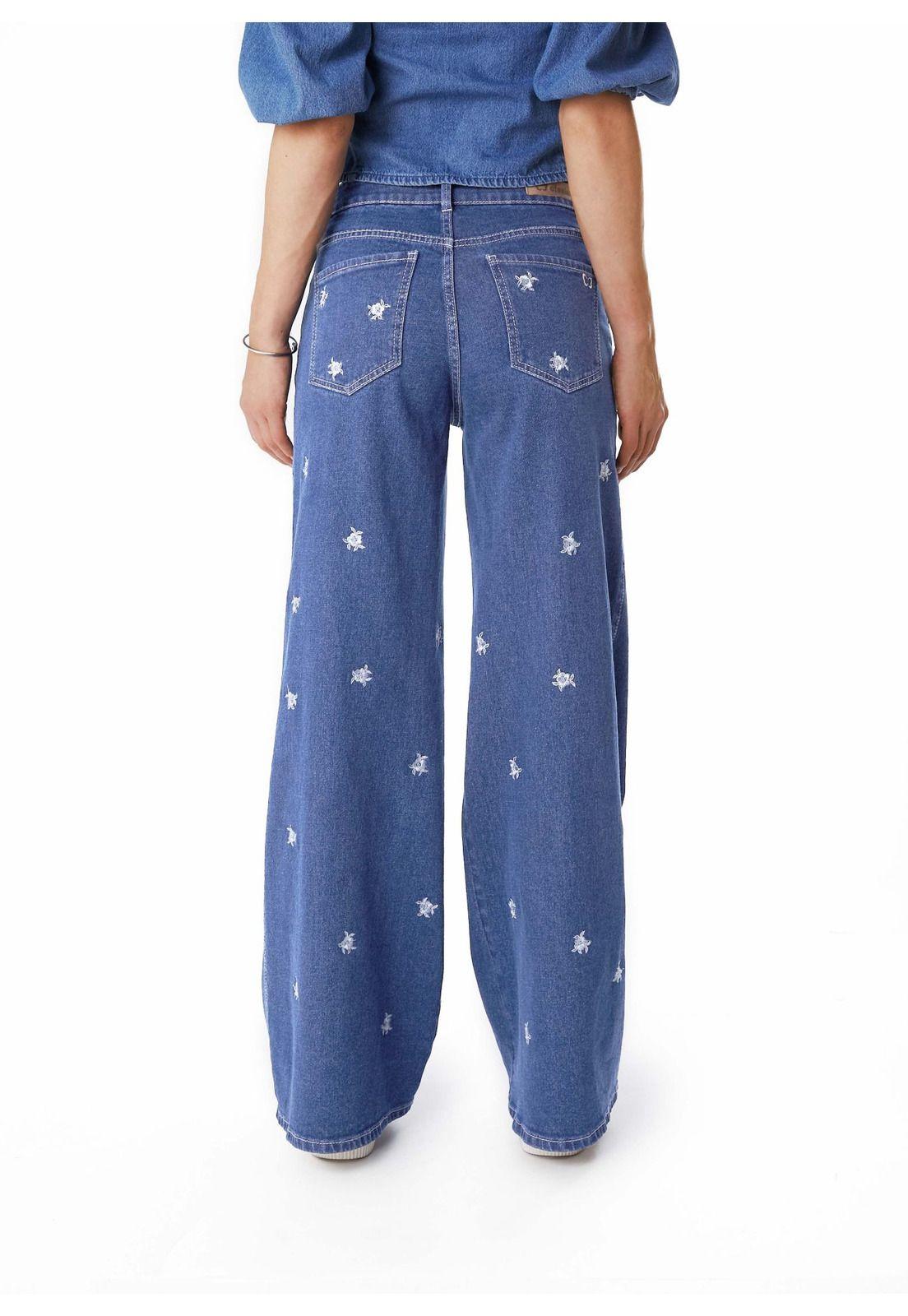 JEANS GAEL PALAZZO FLORES BORDADAS AZUL EFESIS-2