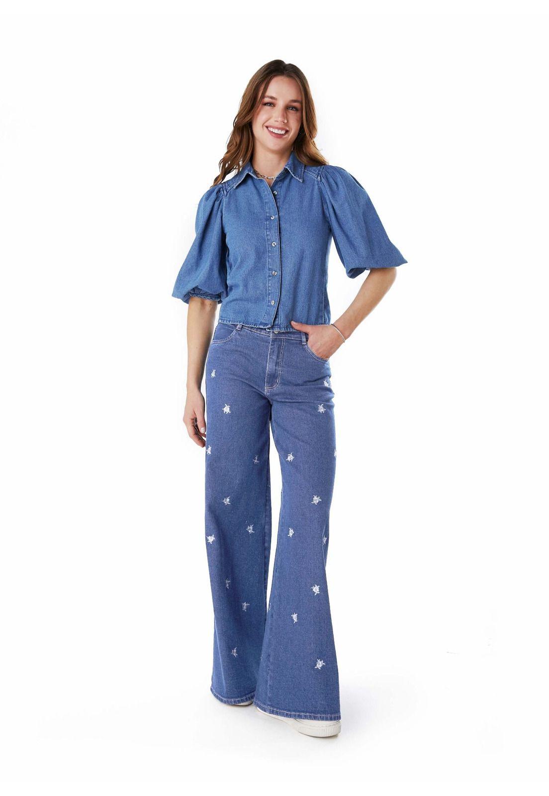 JEANS GAEL PALAZZO FLORES BORDADAS AZUL EFESIS-4