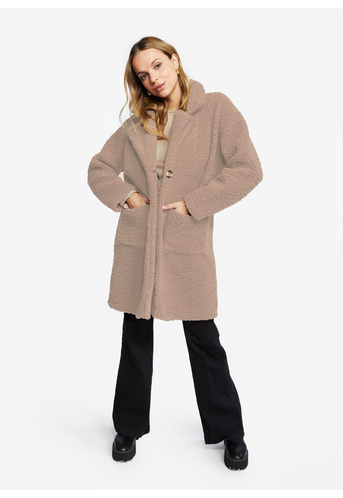 Abrigo Helina Corderito Beige Efesis-0