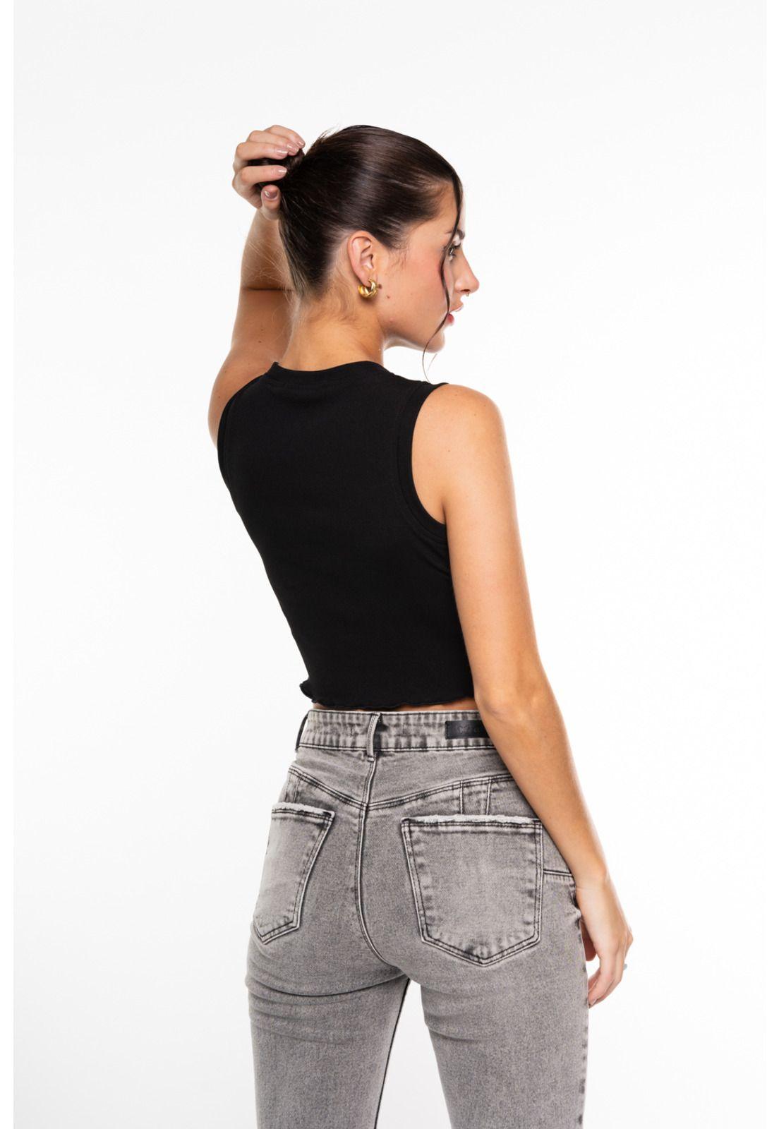 Polera Vannia Regular Escote Bote y Recogido en Costados Negro Efesis-3