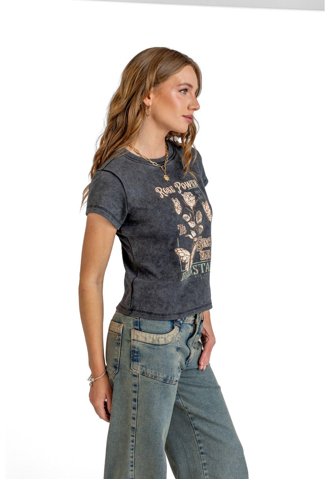 POLERA CONNAR REGULAR GRAVILLADA Y ESTAMPADO GRAFITO EFESIS-2