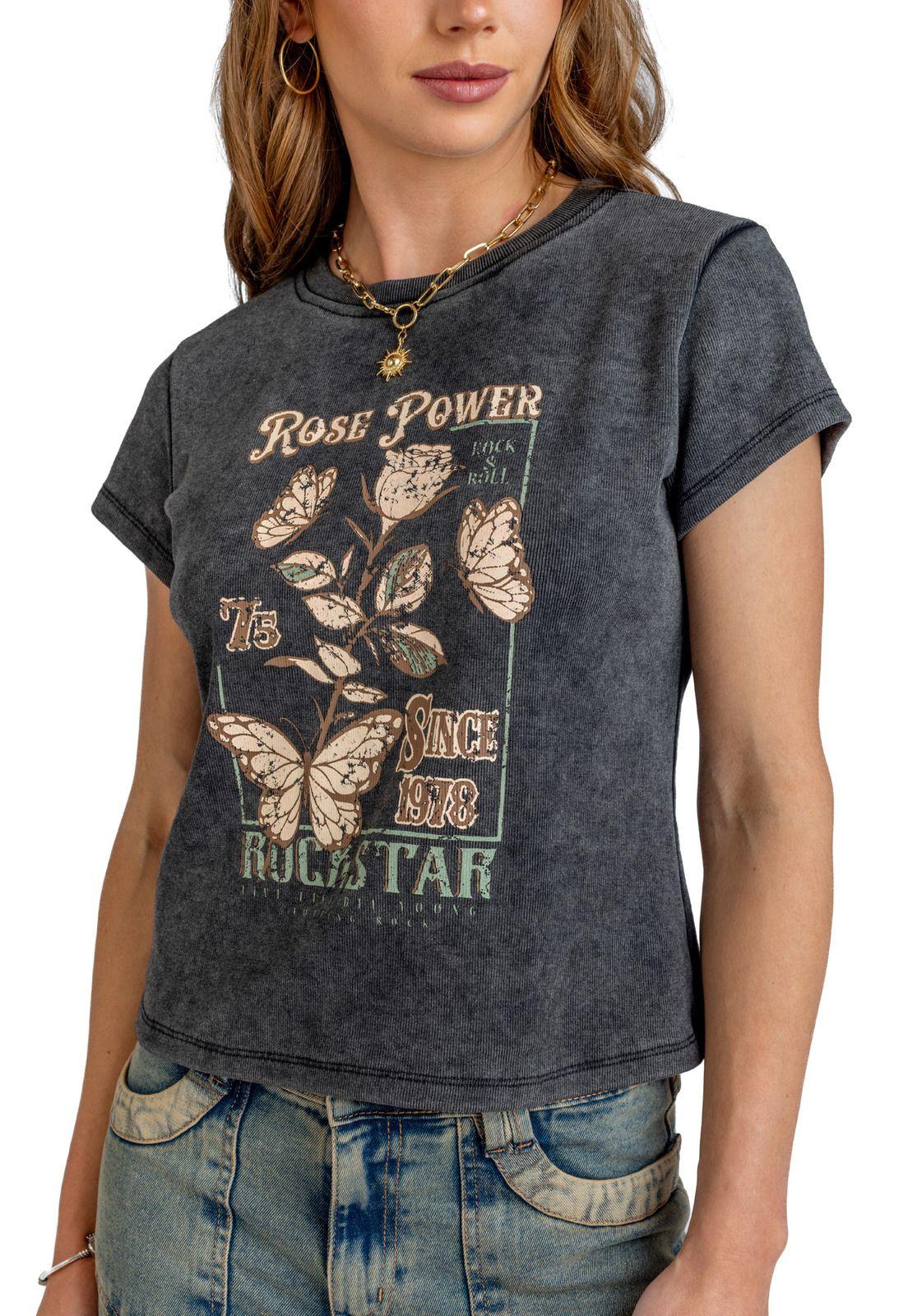 POLERA CONNAR REGULAR GRAVILLADA Y ESTAMPADO GRAFITO EFESIS-4