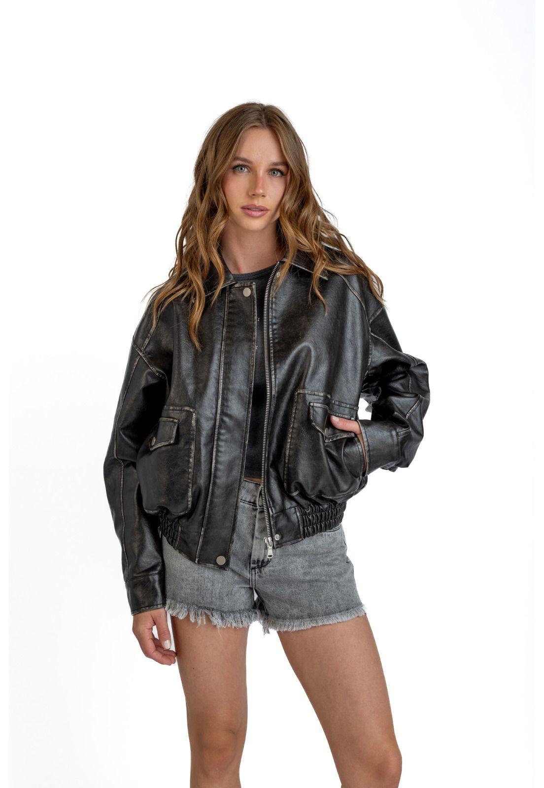 CHAQUETA SIENA BOMBER PU CAFÉ EFESIS-1