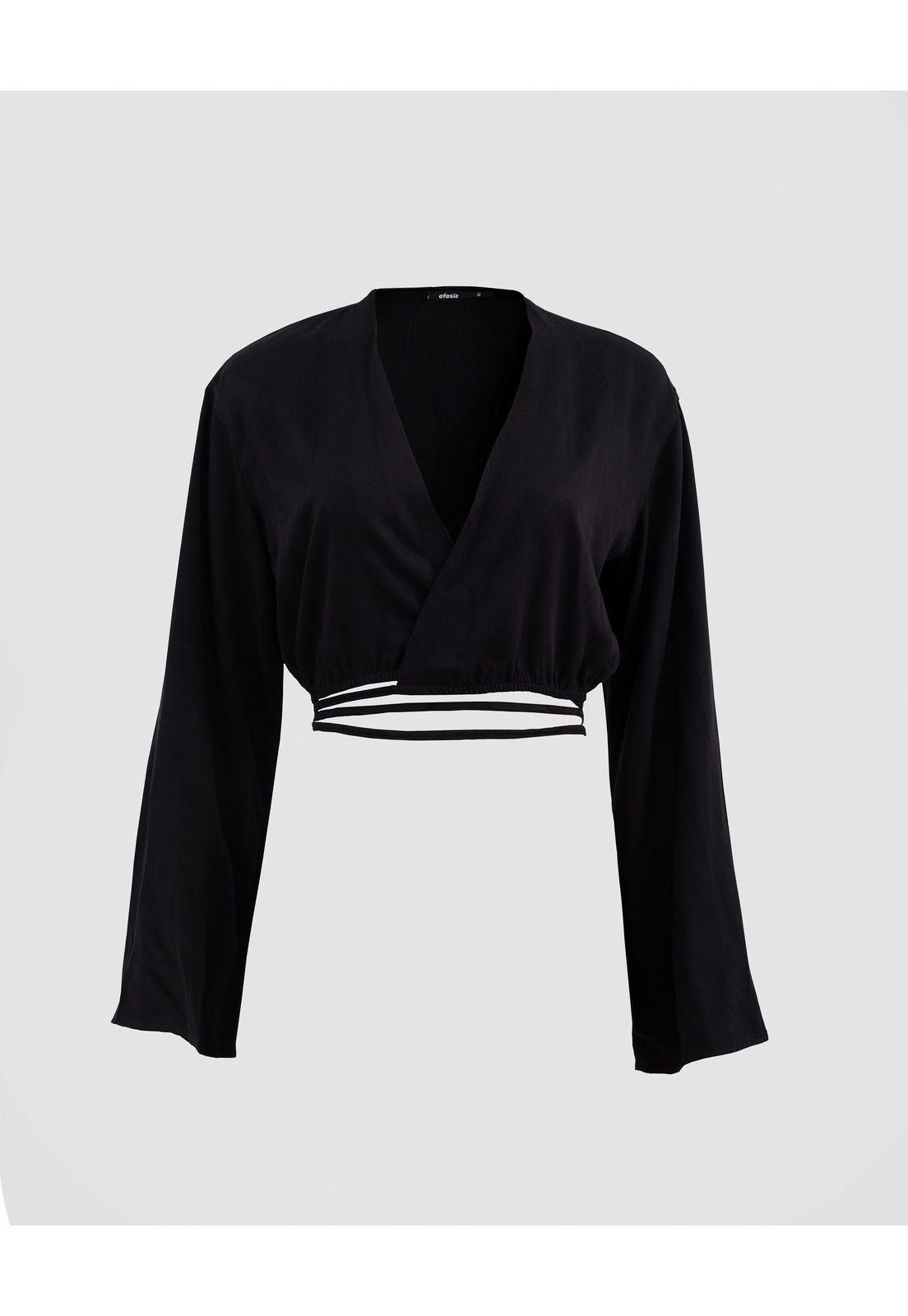 Blusa Crop Agata Cruce Delantero y Amarra -0