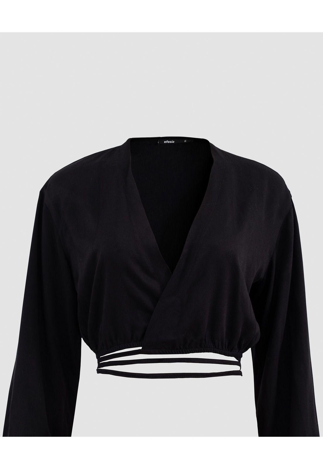 Blusa Crop Agata Cruce Delantero y Amarra -2