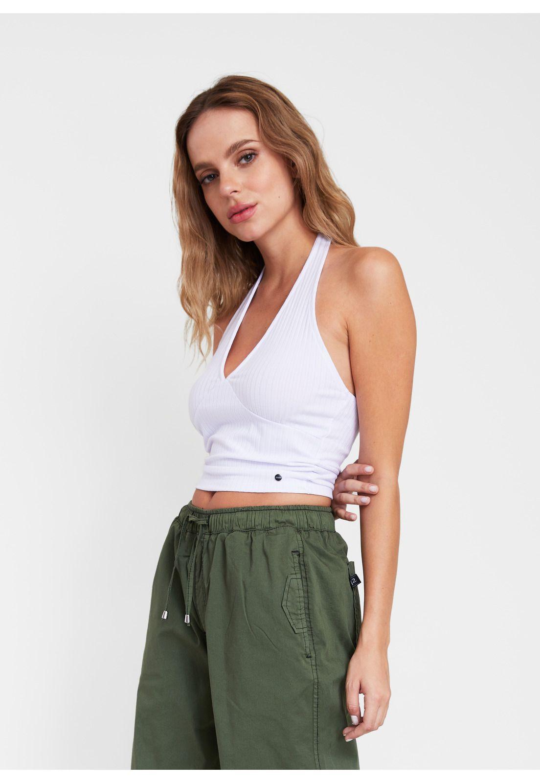 Polera Lola Crop Halter Blanco Efesis-0