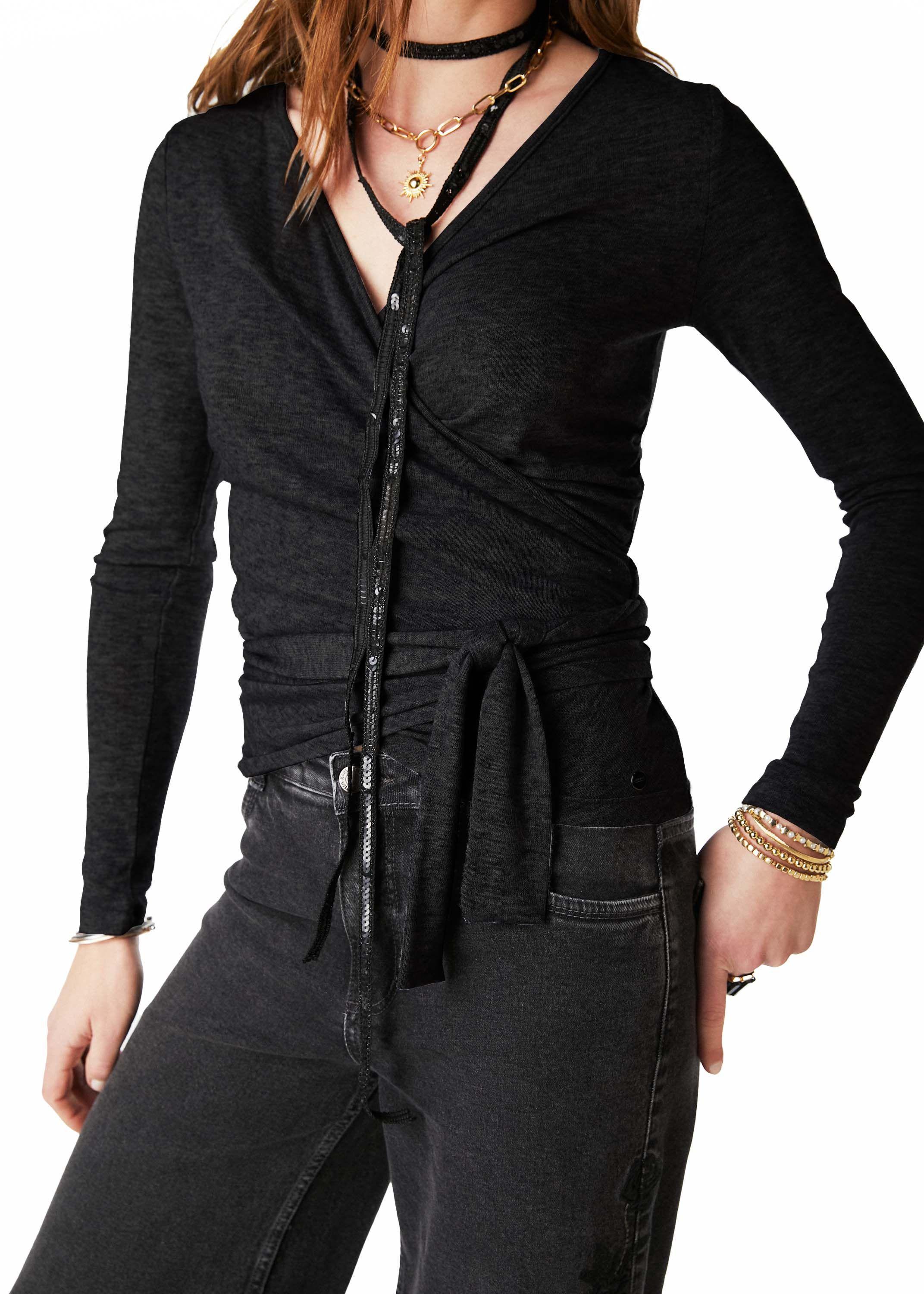 Polera Lol Regular Cruzada c/Amarra Negro Efesis-4