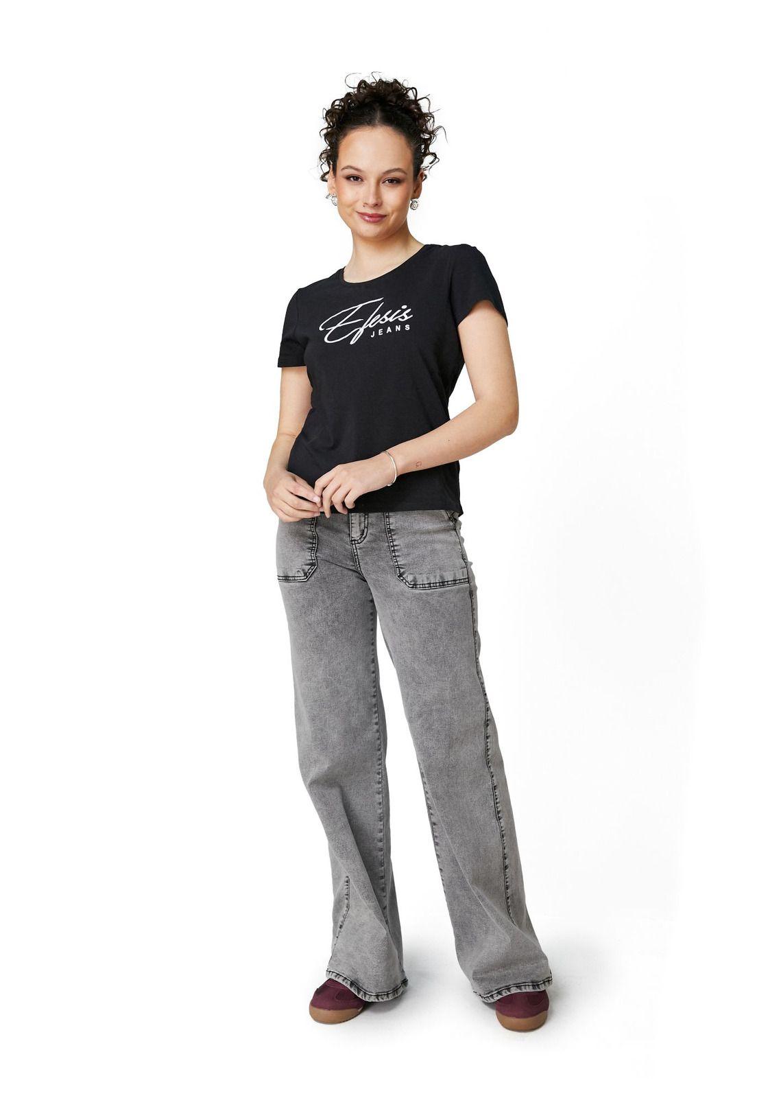 POLERA ANNIE REGULAR ESTAMPADO Y BORDADO NEGRO EFESIS-4