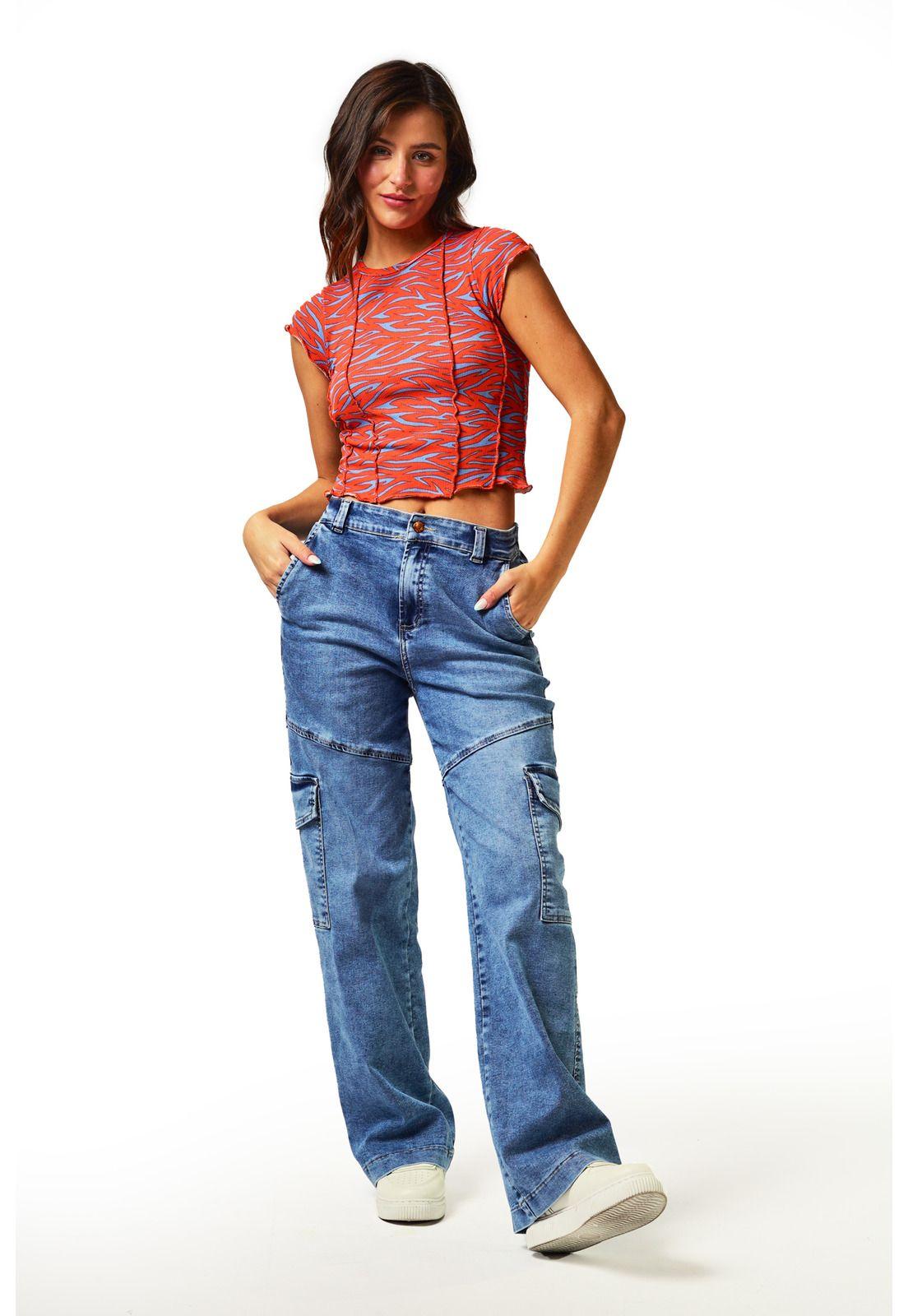 Jeans Monnet Wide Cortes y Bolsillos Azul Efesis-1