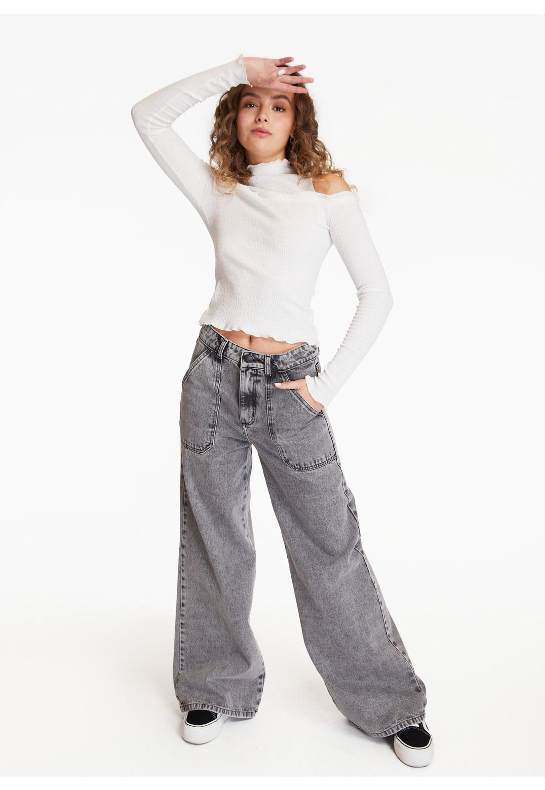 Jeans Deka Palazzo Gravillado Negro Efesis-0