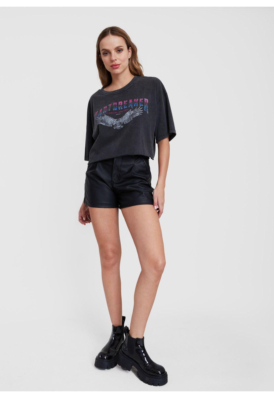 Polera Pola Crop Oversize Negro Efesis-0