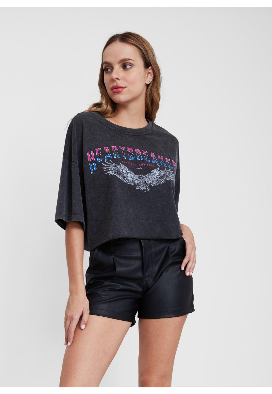 Polera Pola Crop Oversize Negro Efesis-1