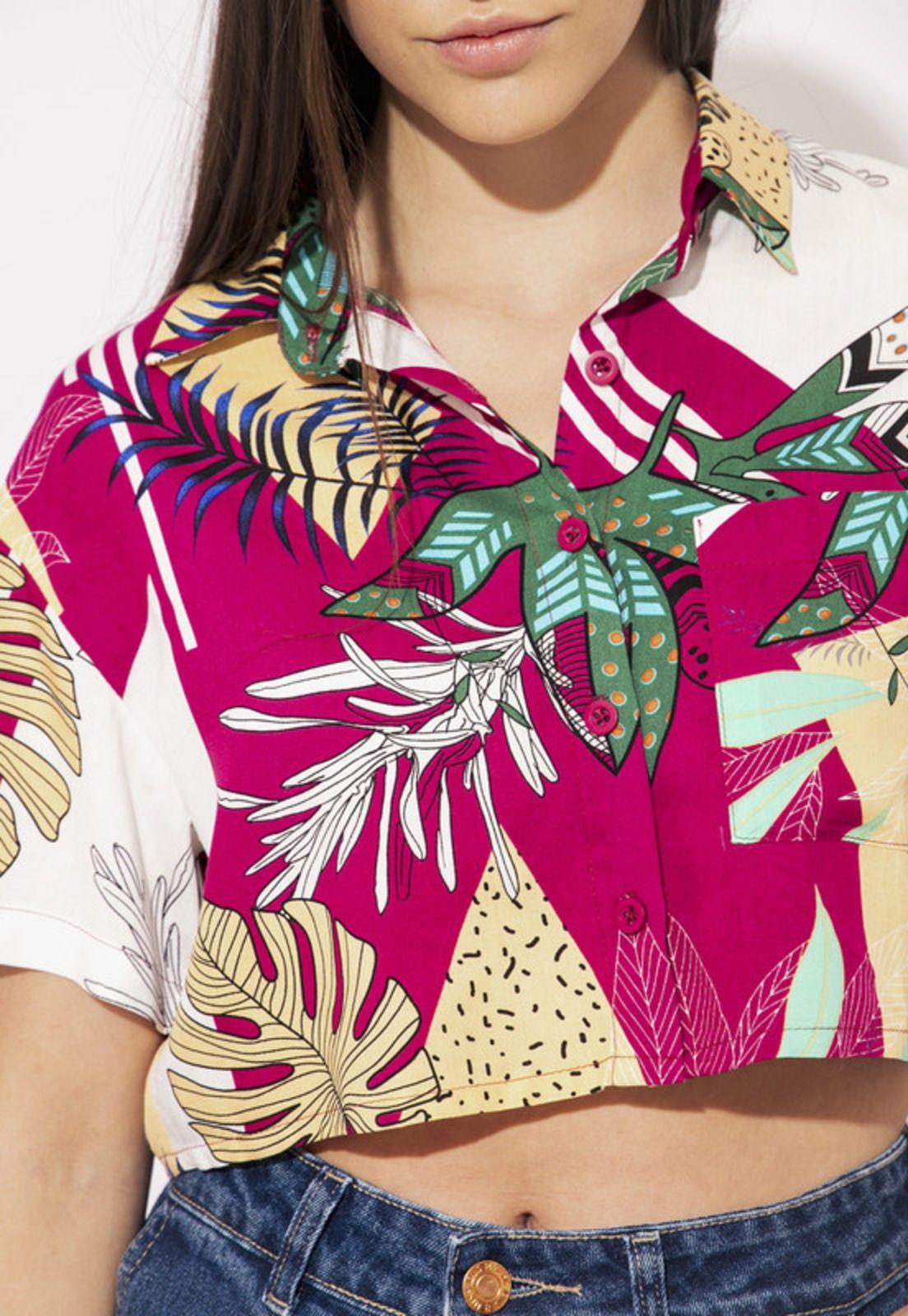 CAMISA GUAYABERA CROP ALYA MULTICOLOR-0