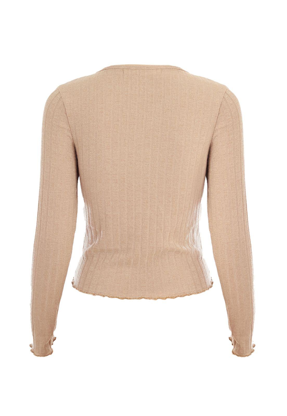 Sweater Cristal Botonera Falsa Café Efesis-6
