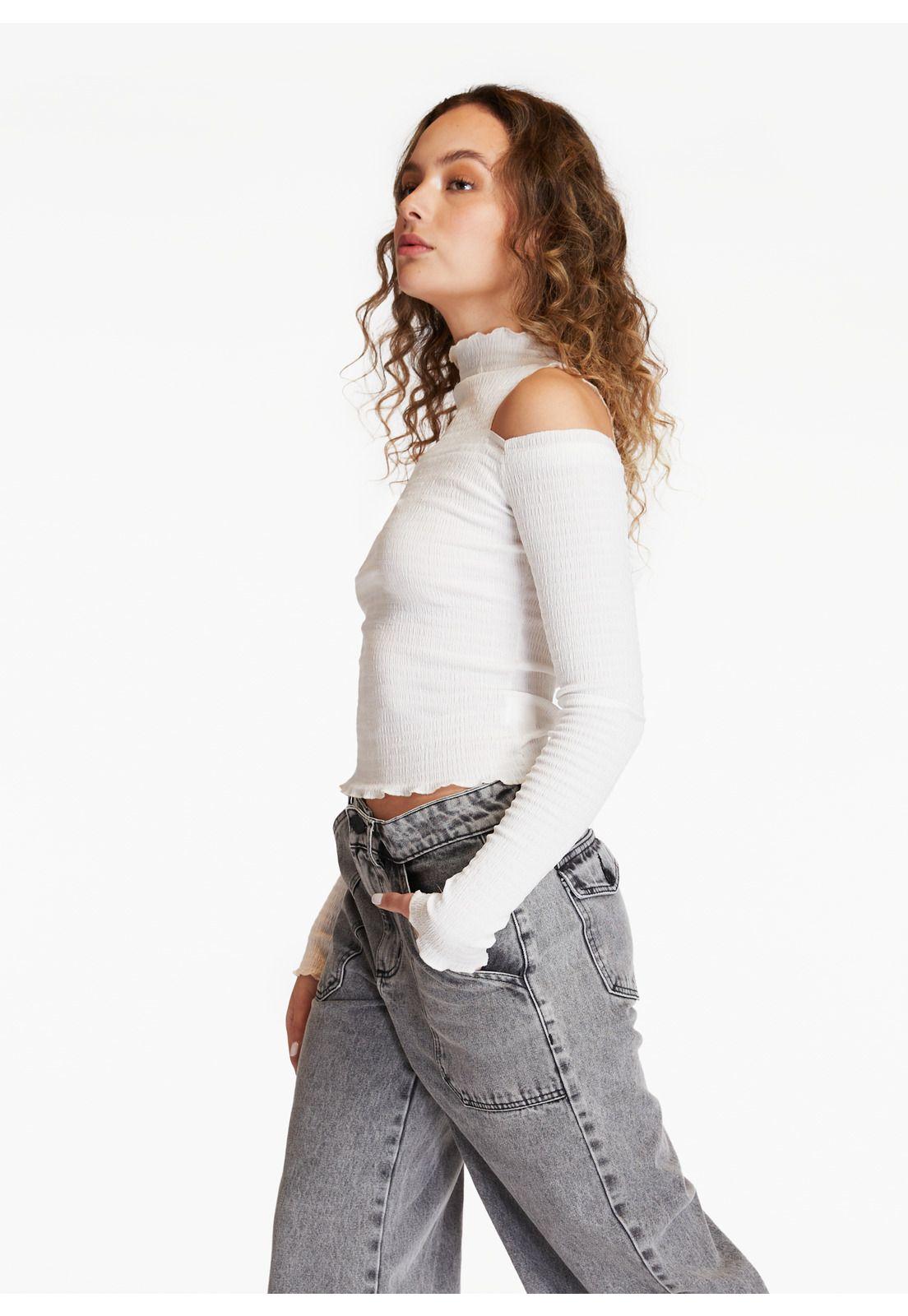 Polera Kenya Regular Cuello Alto Sin Hombros Color Crudo Efesis-2