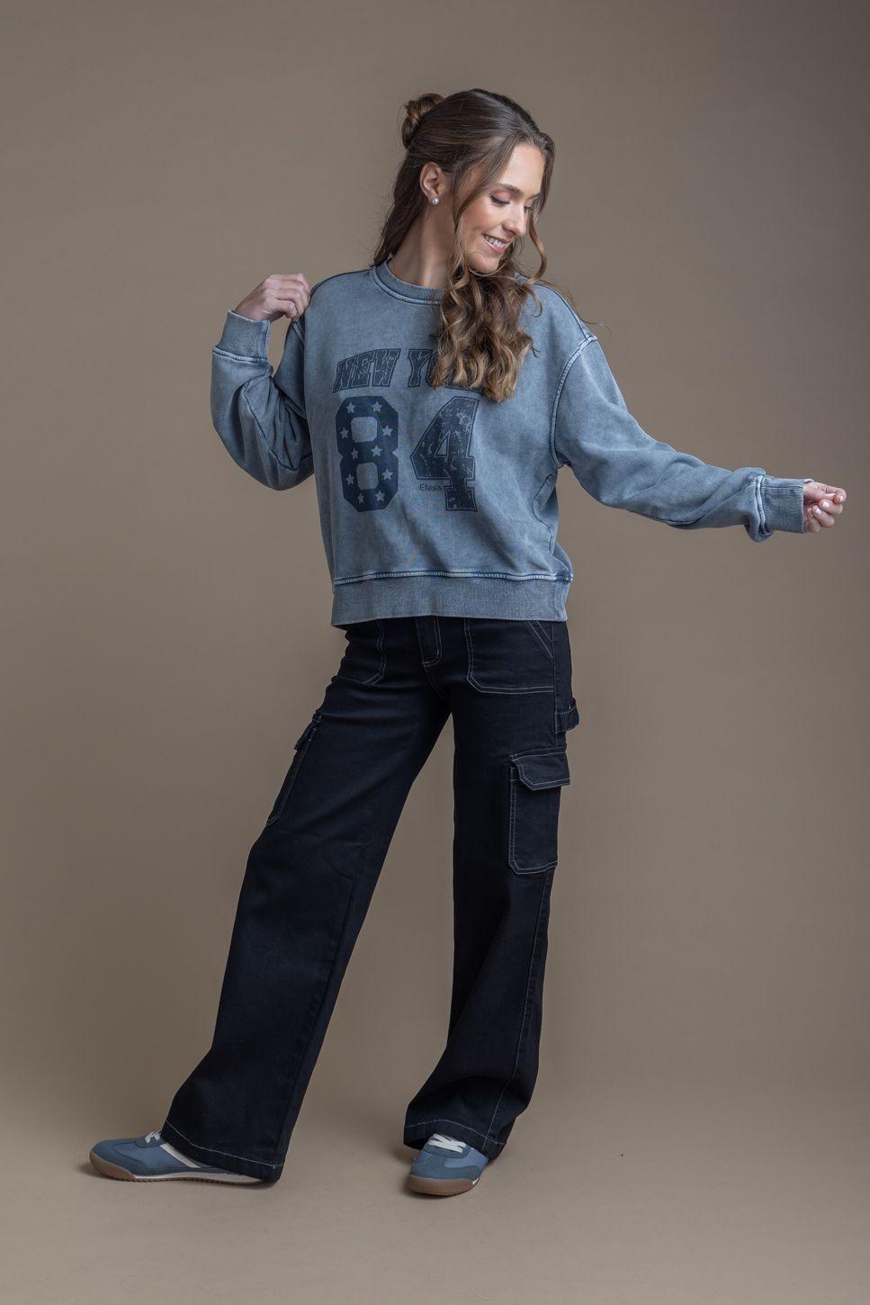 Jeans Naos Palazzo Cargo Hilo Contratono Negro Efesis-0