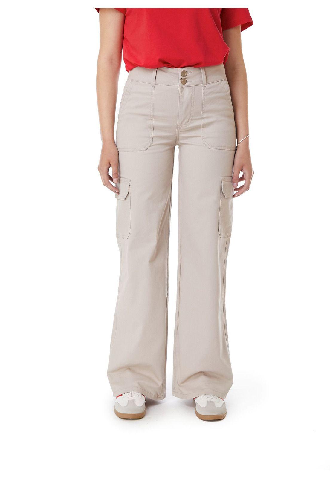 PANTALON NAOS PALAZZO CARGO BEIGE EFESIS-1