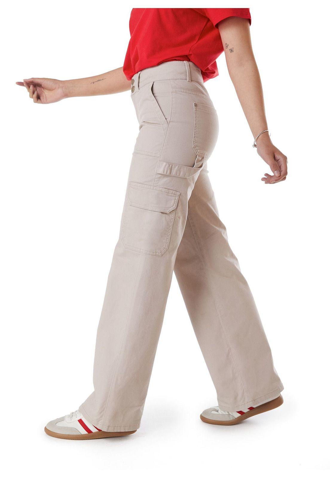 PANTALON NAOS PALAZZO CARGO BEIGE EFESIS-2