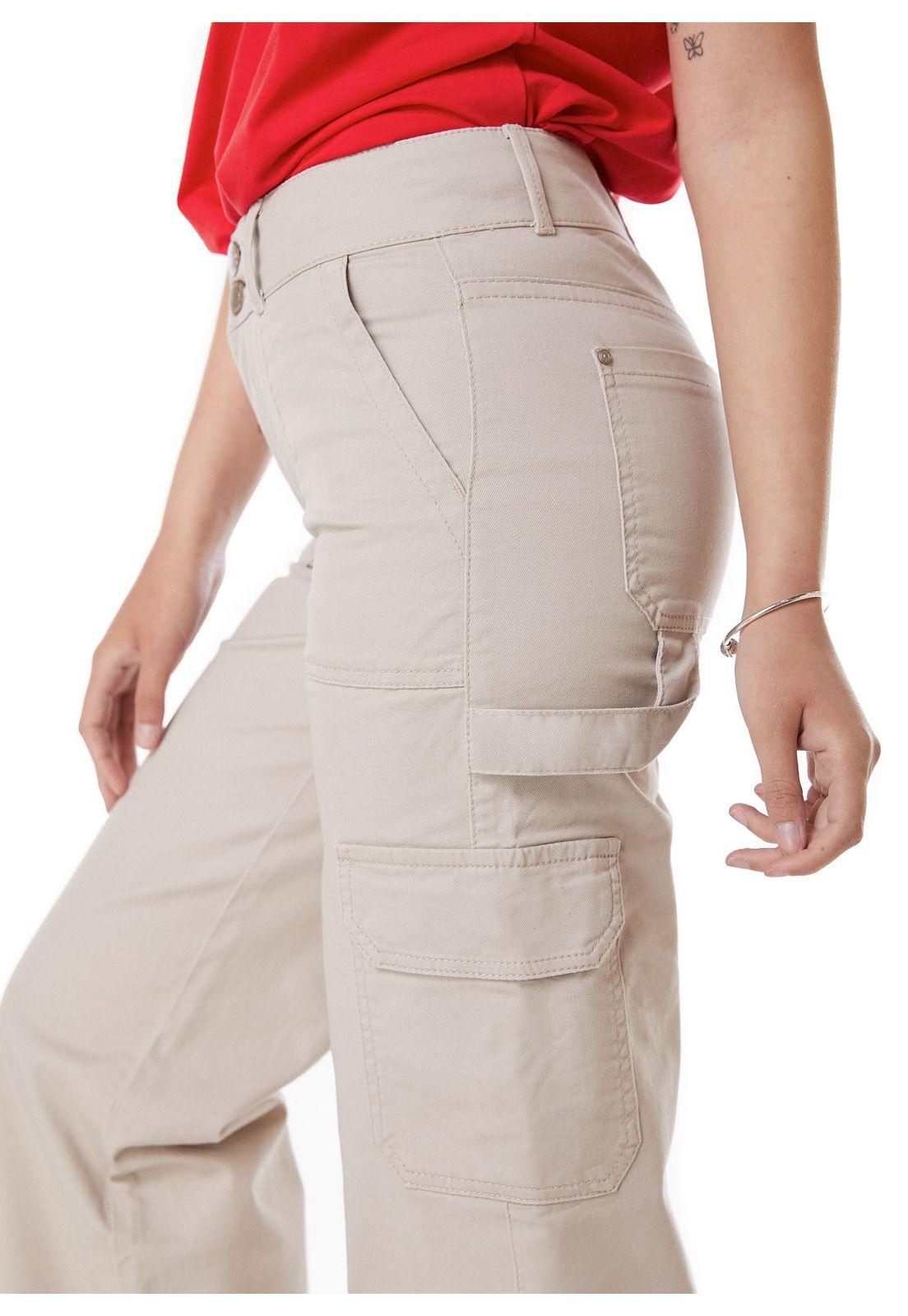 PANTALON NAOS PALAZZO CARGO BEIGE EFESIS-4