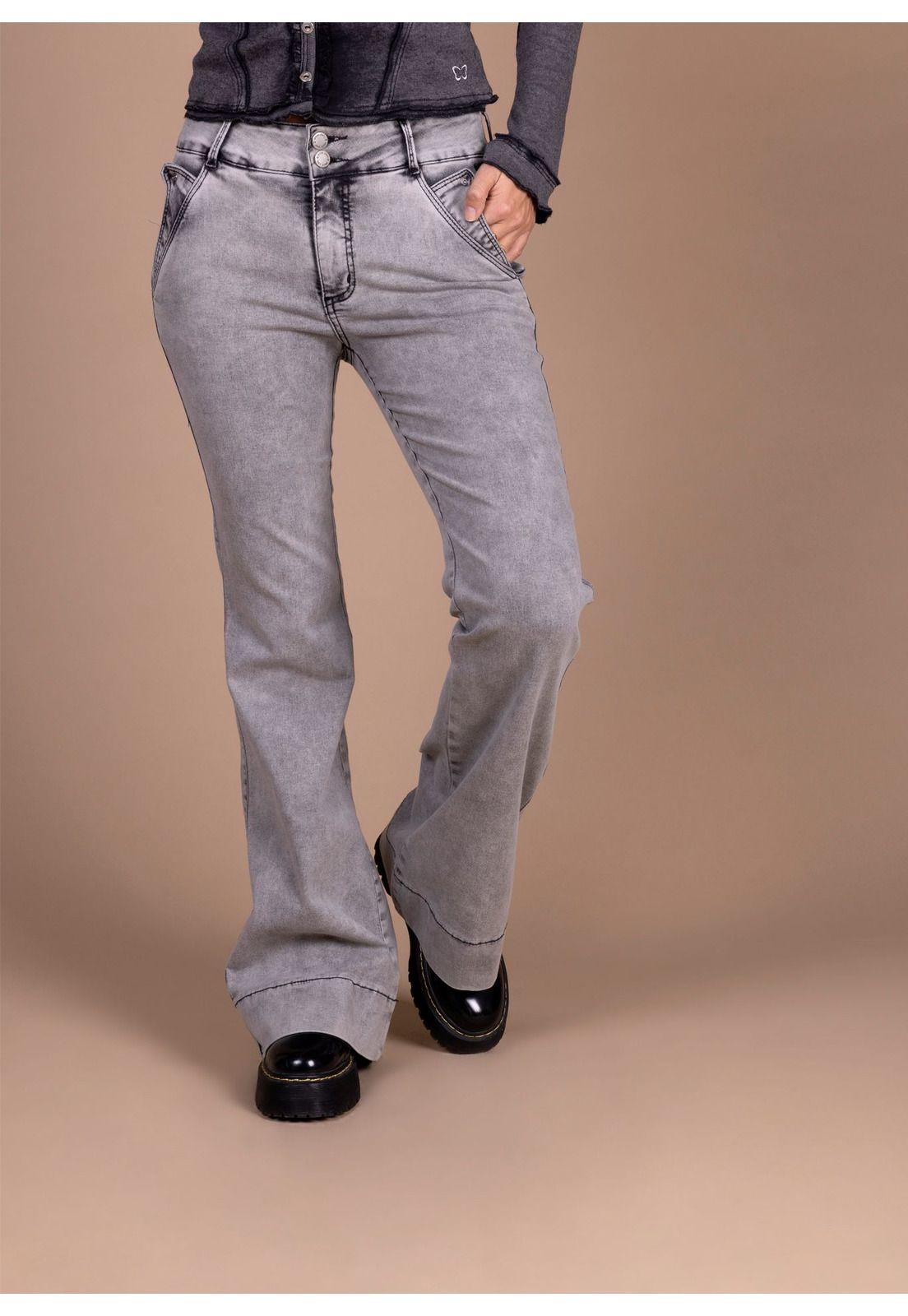 JEANS ORION FLARE TAPETAS BOLSILLOS GRIS EFESIS-1